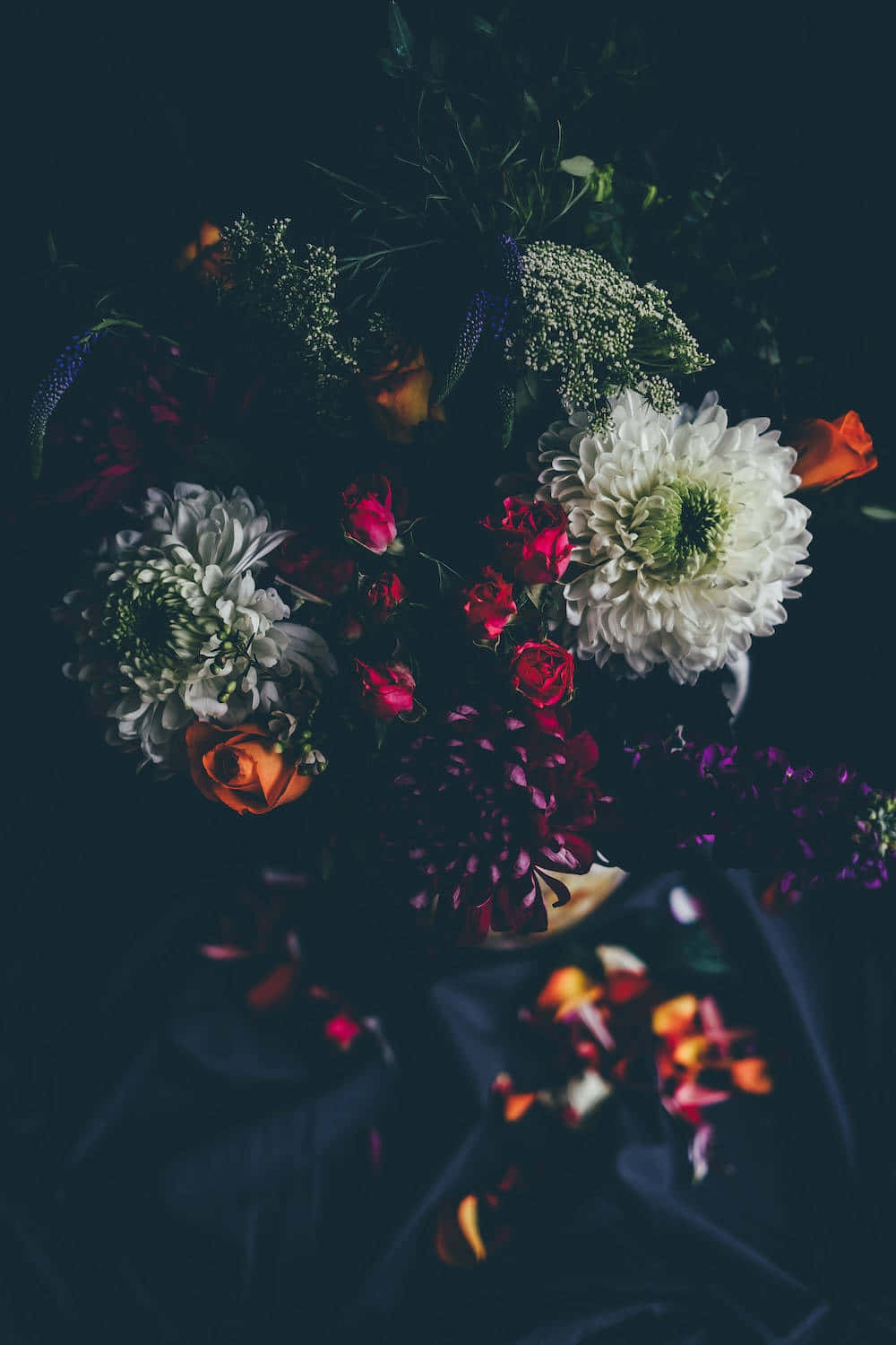 dark flower aesthetic, white, red, HD Phone Wallpaper