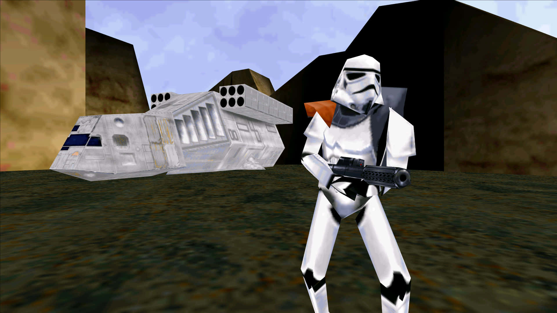 Dark Forces, stormtrooper, starship, Full HD Desktop Wallpaper