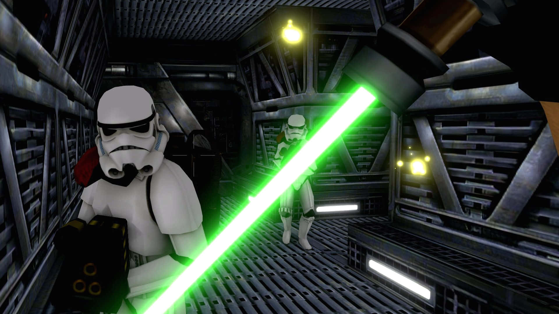 Dark Forces, stormtroopers, metallic corridor, Full HD Desktop Wallpaper