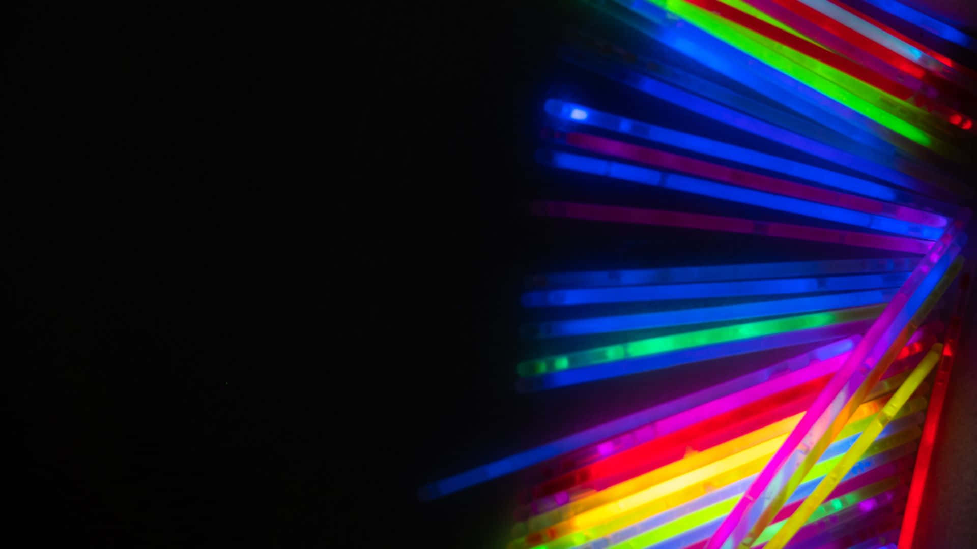 glow in the dark, neon light sticks, pitch black background, Full HD Desktop Wallpaper