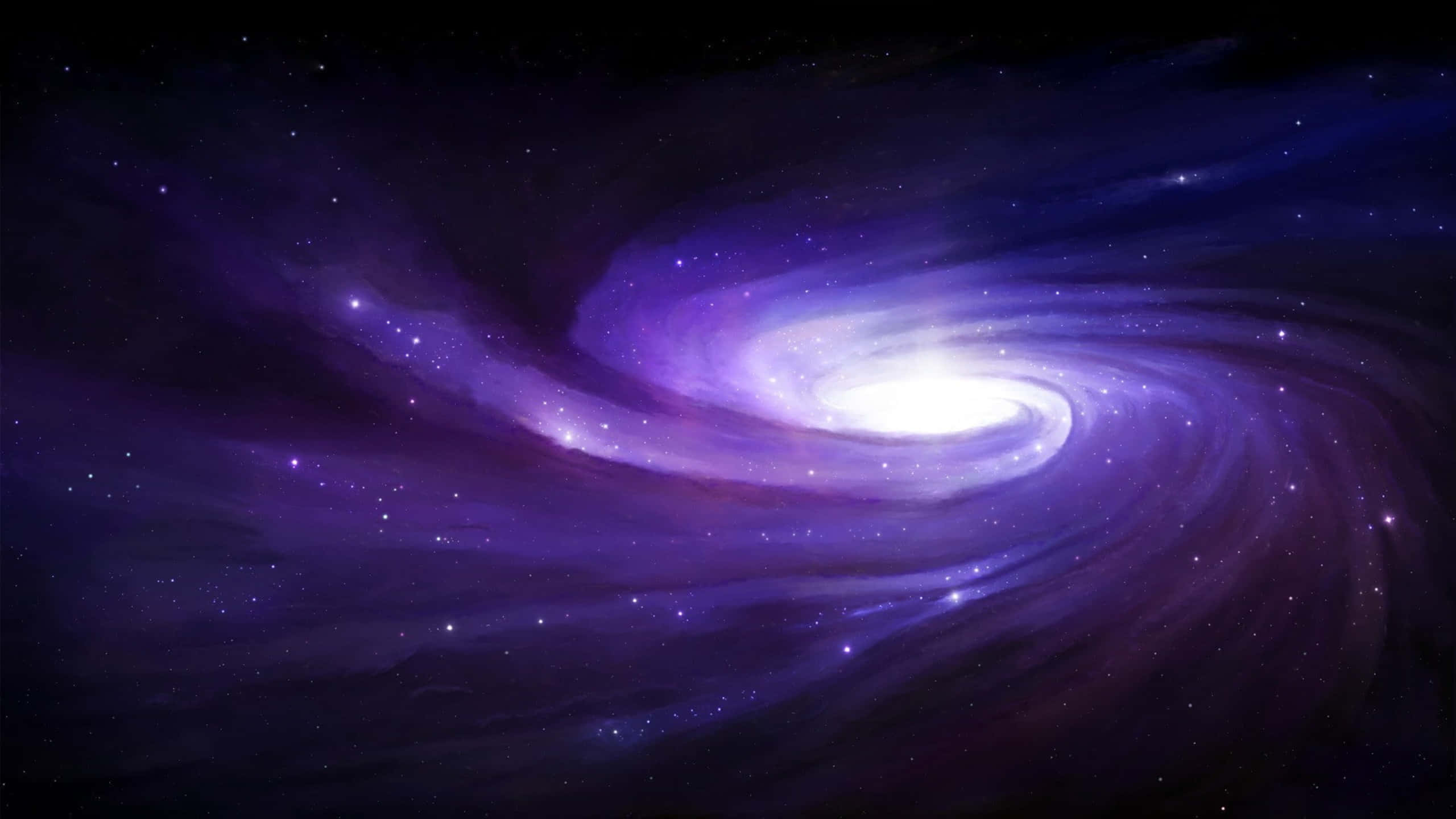 black and purple galaxy, spiral galaxy, deep purple, 2K Desktop Wallpaper