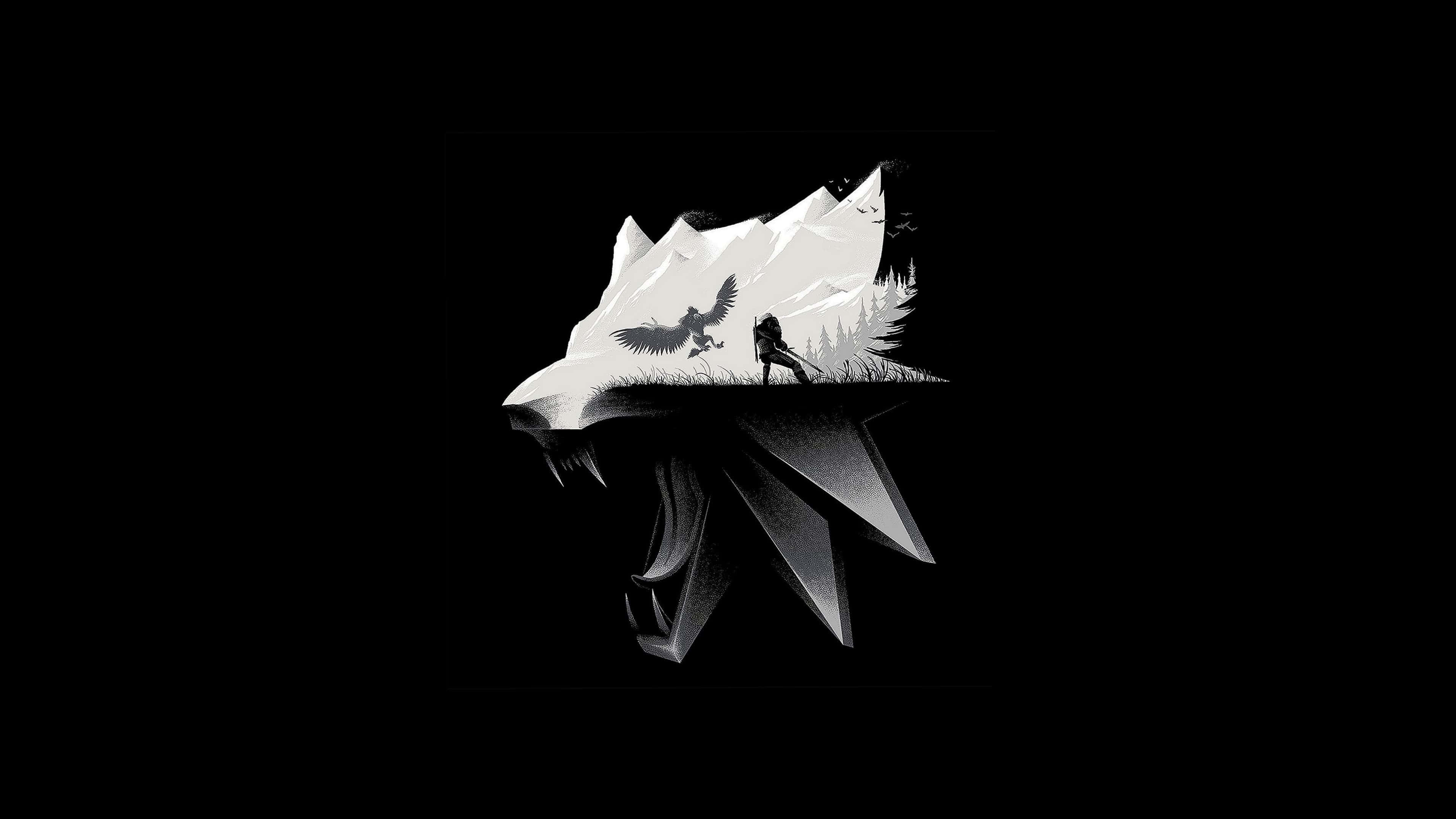 Dark Gaming, wolf's head, warrior, 4K Desktop Wallpaper