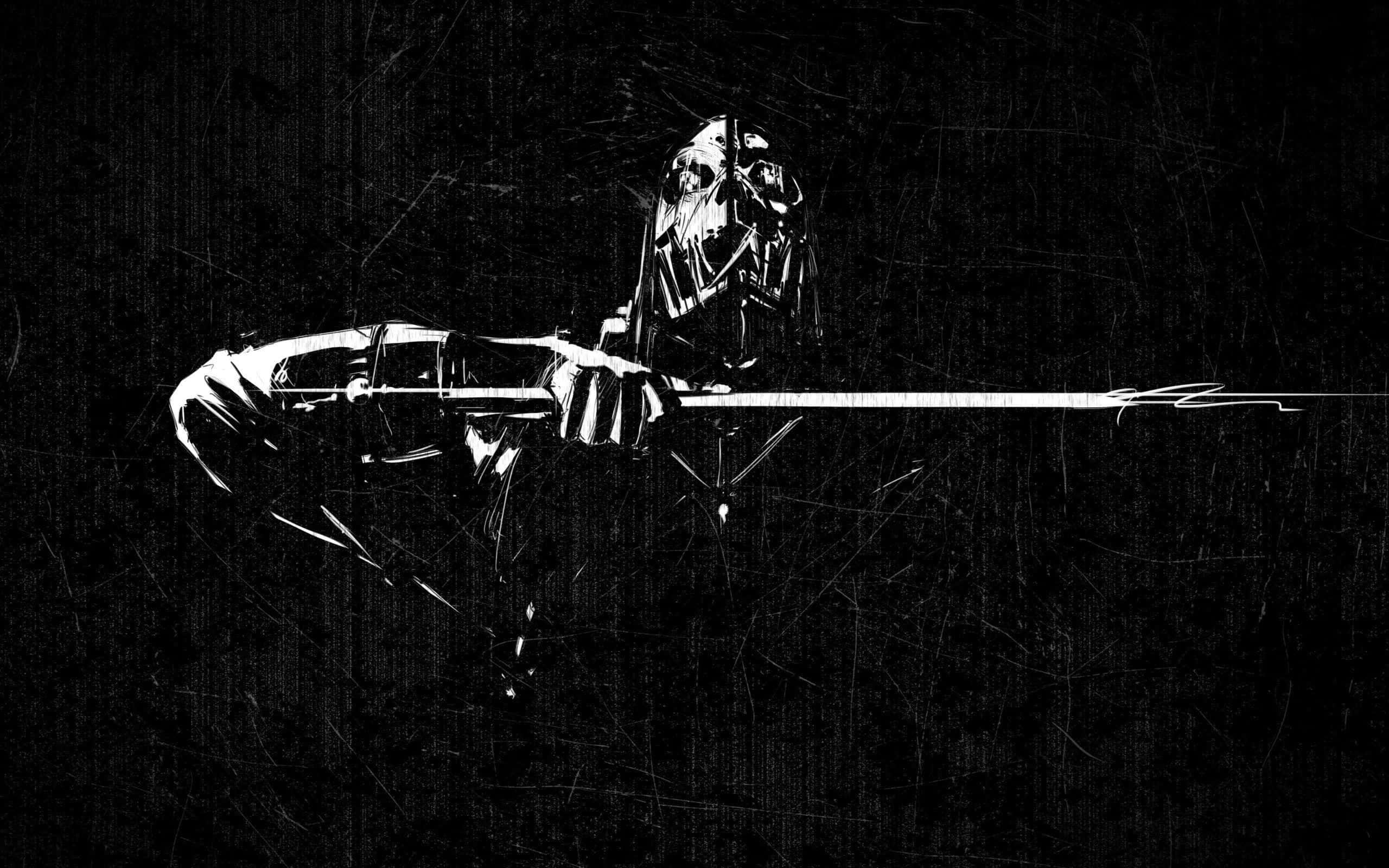 Dark Gaming, skeletal figure, longbow, 2K Desktop Wallpaper