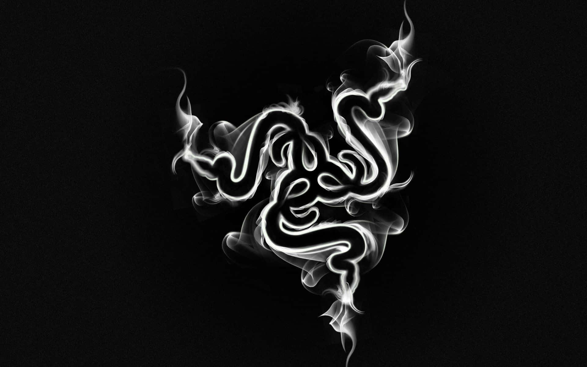Dark Gaming, glowing white smoke logo, three intertwined serpents, Full HD Desktop Wallpaper