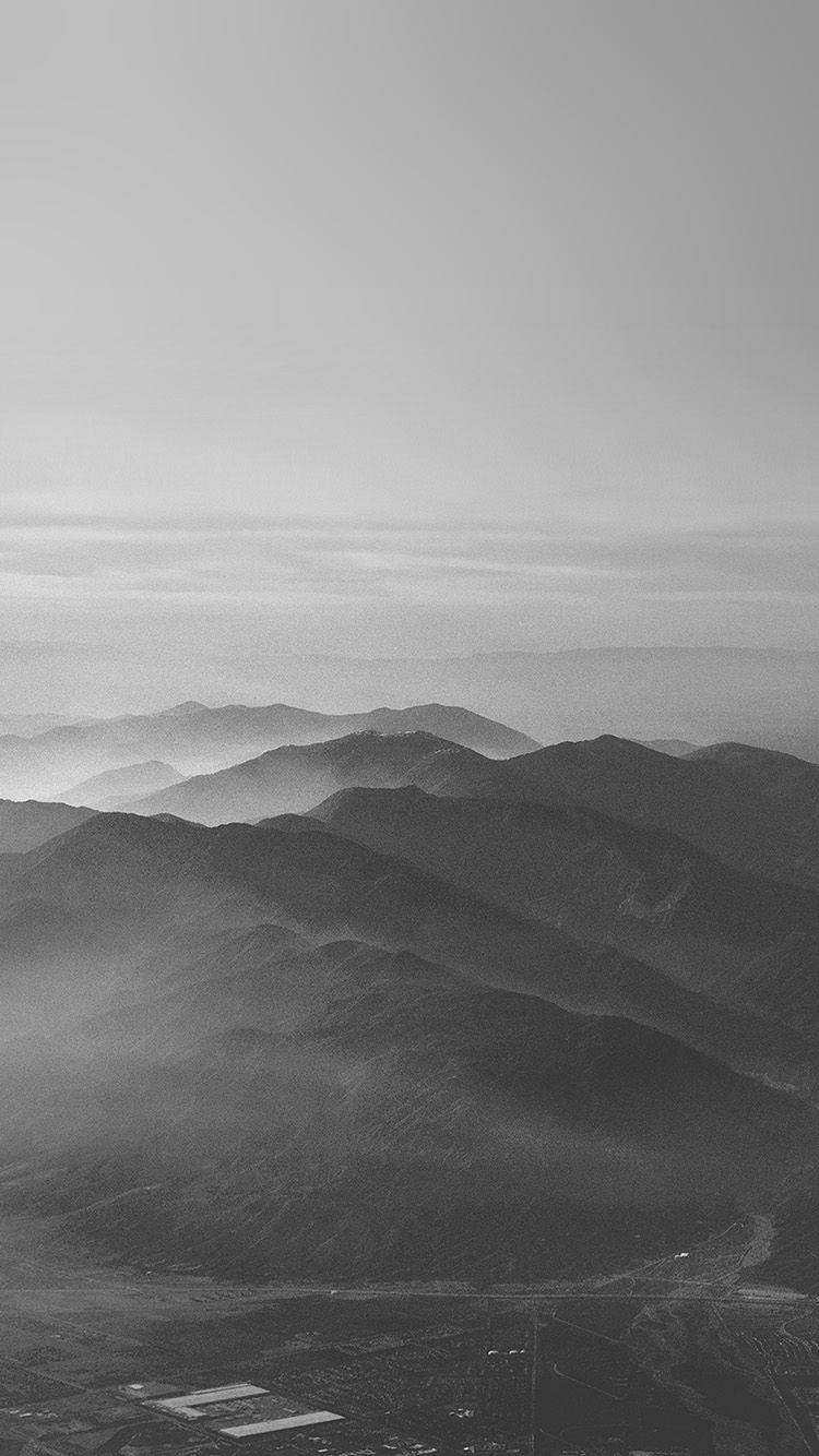 Dark Gray Sky Mountain, monochrome mountain range, hazy distance, HD Phone Wallpaper