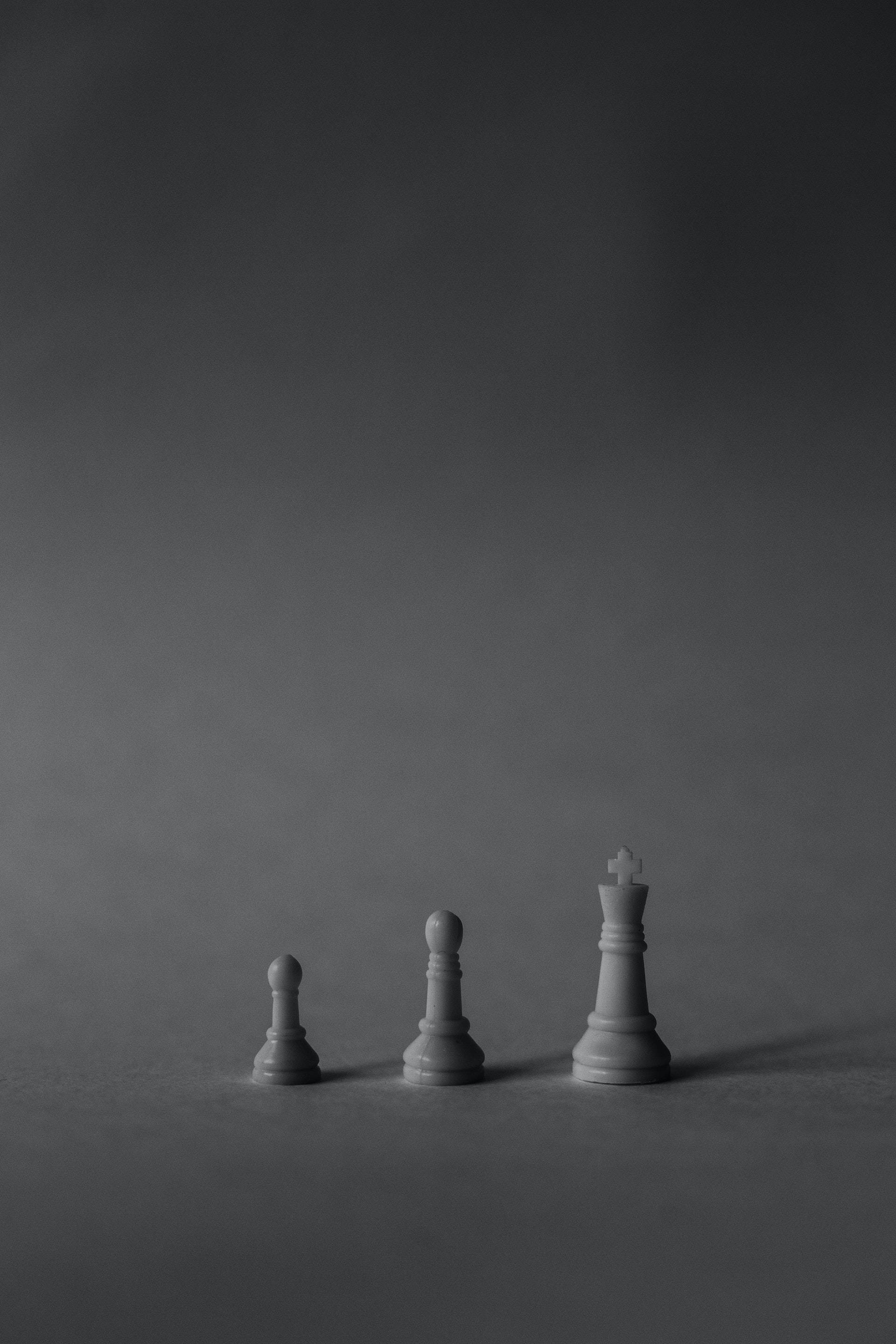 Chess Pieces, dark gray, minimalist, 2K Phone Wallpaper