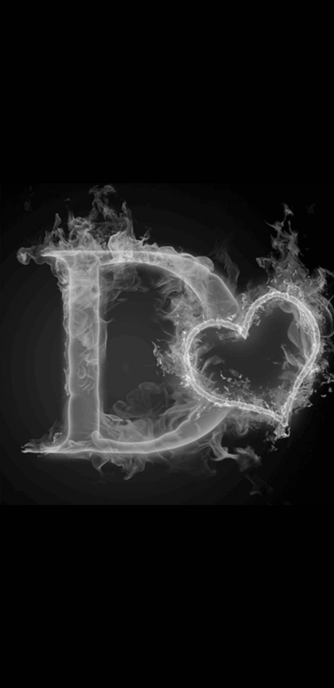 Gray Love D, letter D, heart shaped, Full HD Phone Wallpaper