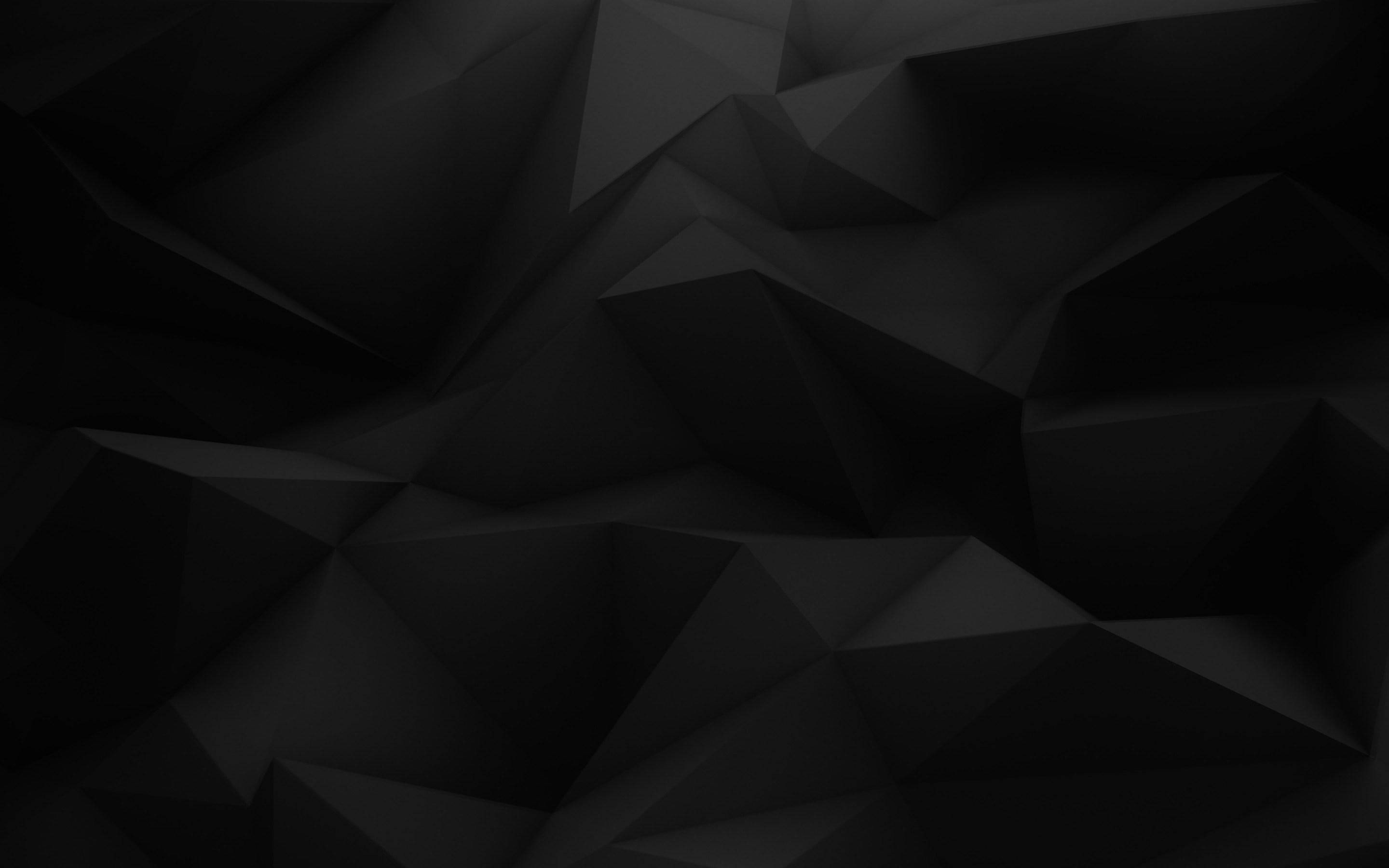 dark gray, black, geometric facets, 2K Desktop Wallpaper