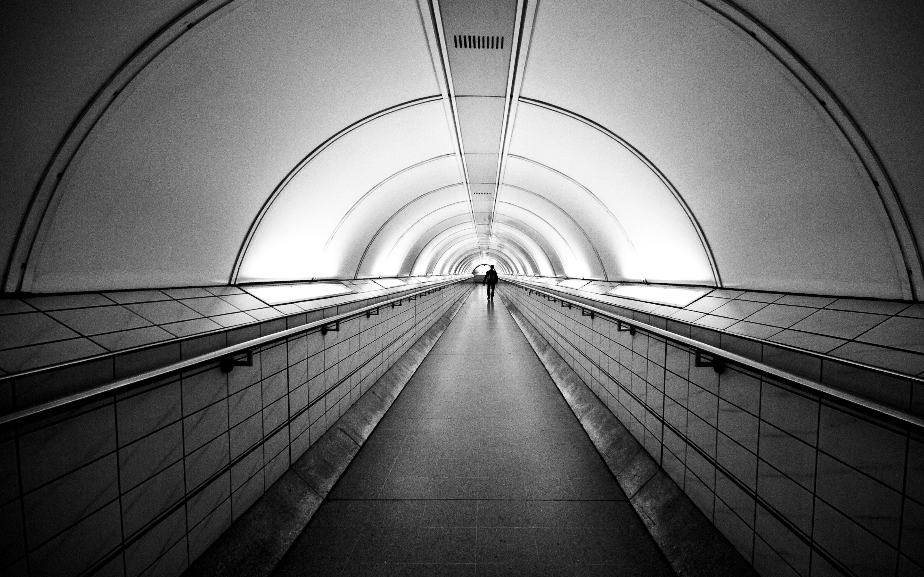 tunnel, subway tunnel, arched subway tunnel, 2K Desktop Wallpaper