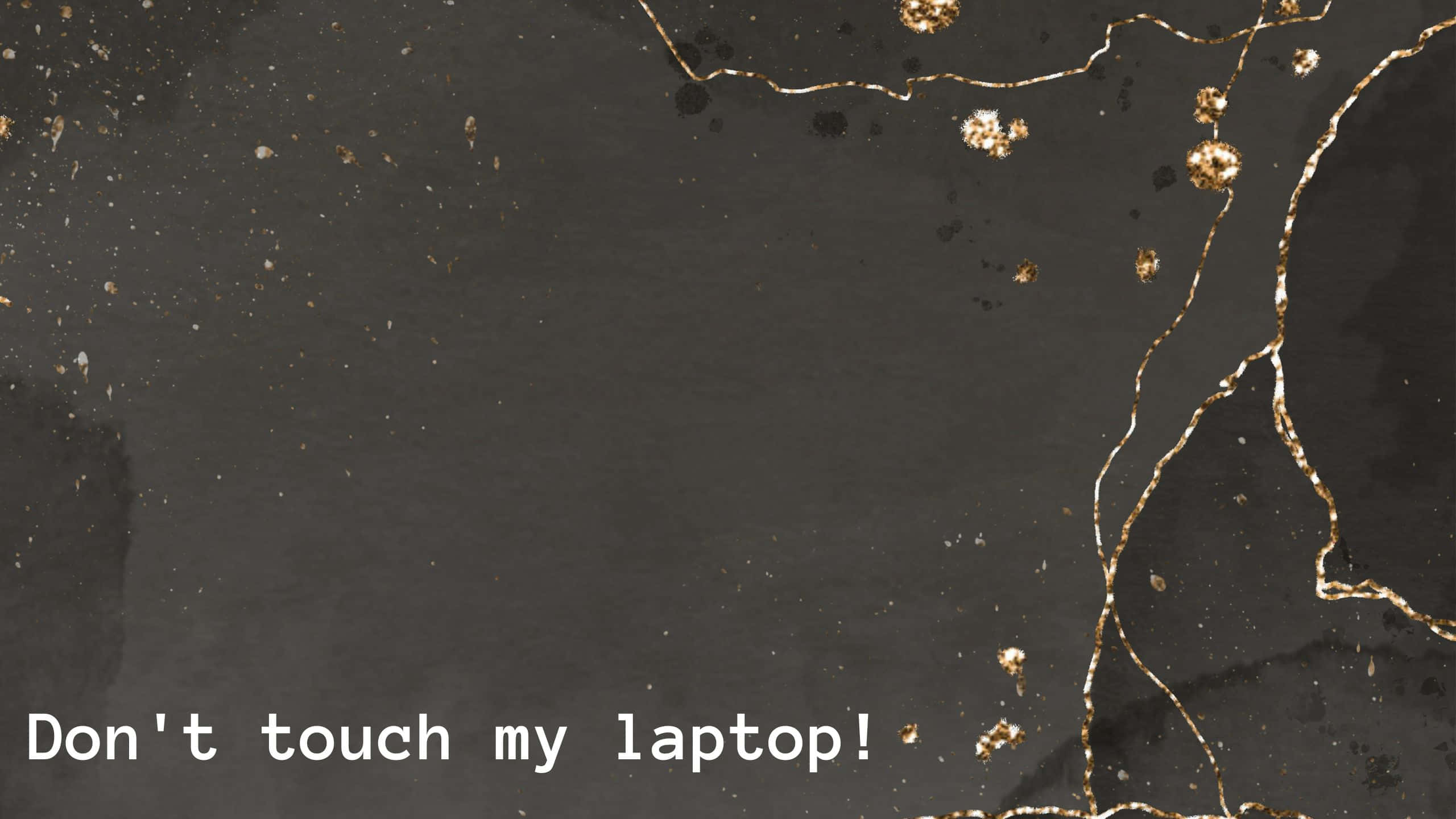Dark Grey, Glitter, Gold Leaf Cracks, 2K Desktop Wallpaper