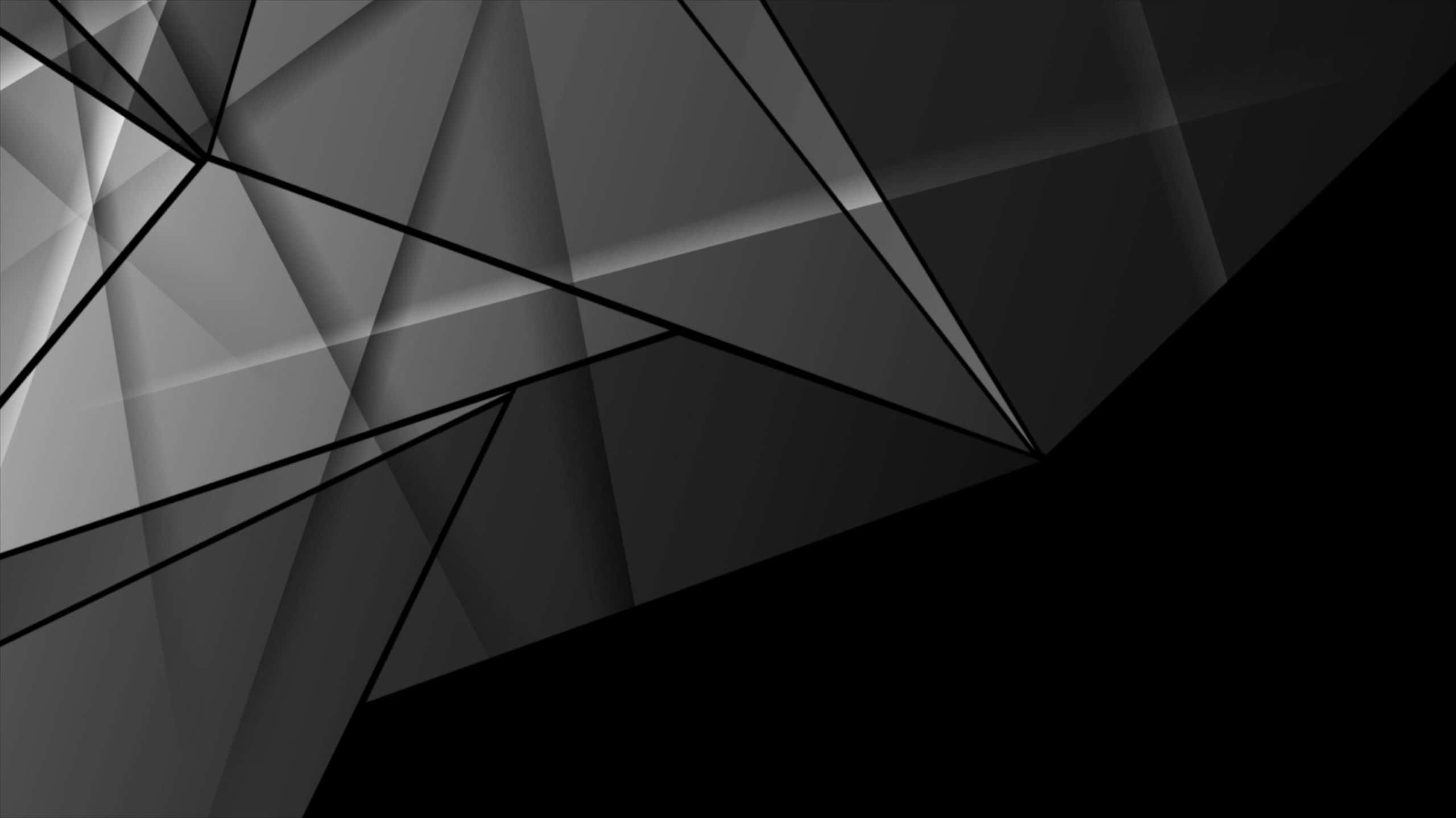 dark grey aesthetic, abstract geometric, sharp black lines, 2K Desktop Wallpaper