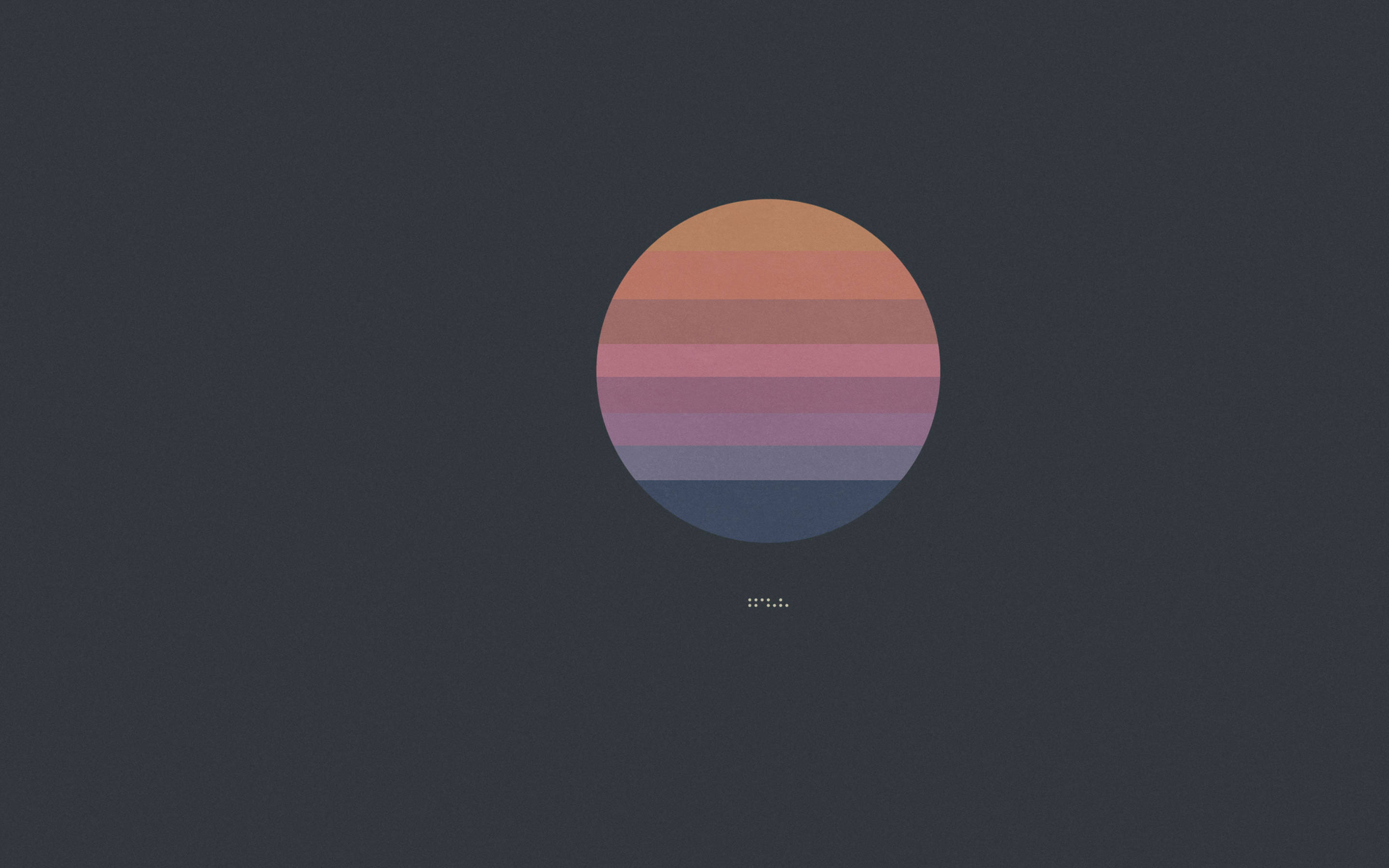 minimalist circular sunset gradient, warm orange and pink hues, dark gray background, 2K Desktop Wallpaper