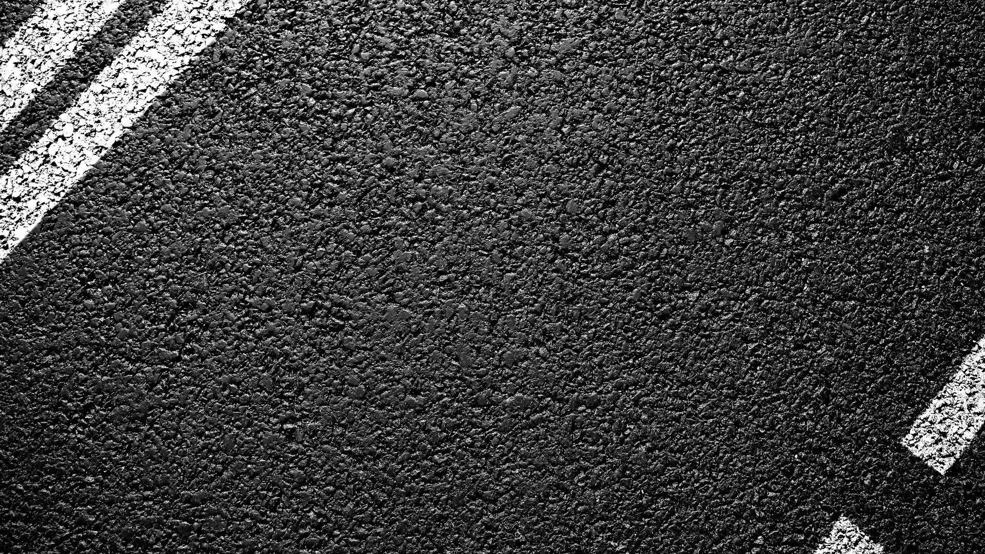 rough black asphalt road, diagonal white painted lines, close-up, Full HD Desktop Wallpaper