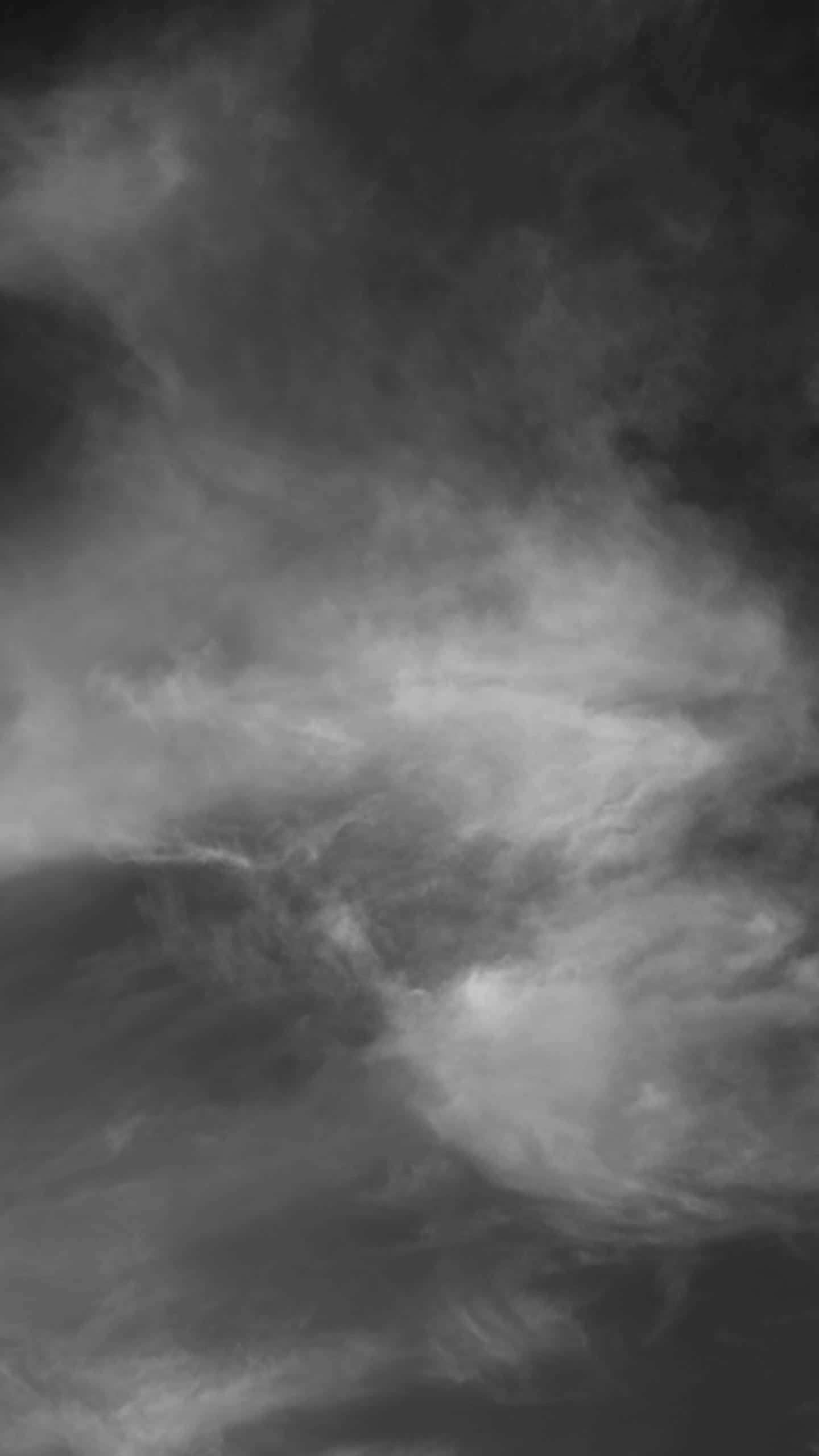 Dark Grey Aesthetic, moody sky, dramatic monochrome clouds, 2K Phone Wallpaper