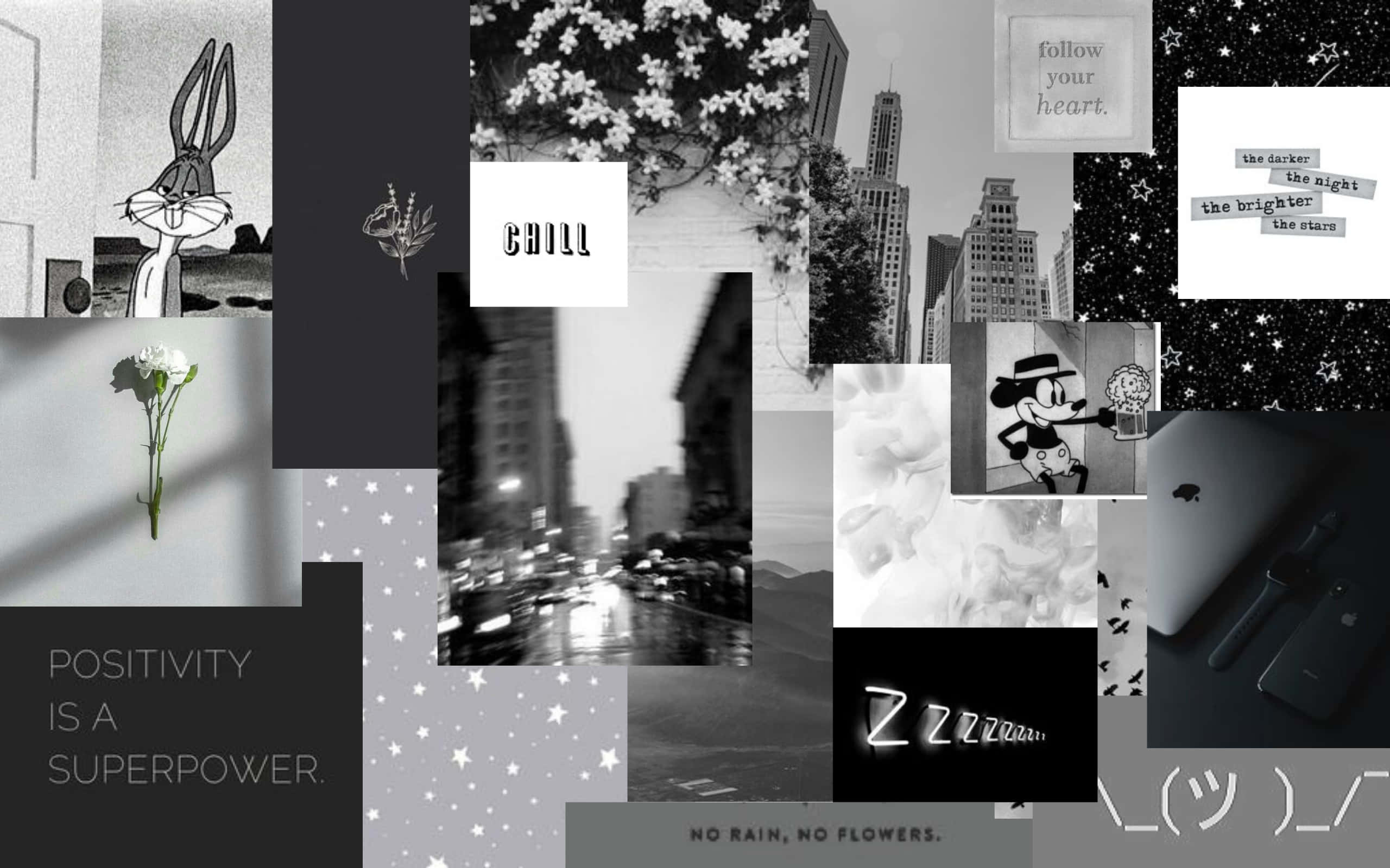 dark grey aesthetic, black and white, urban scenes, 2K Desktop Wallpaper