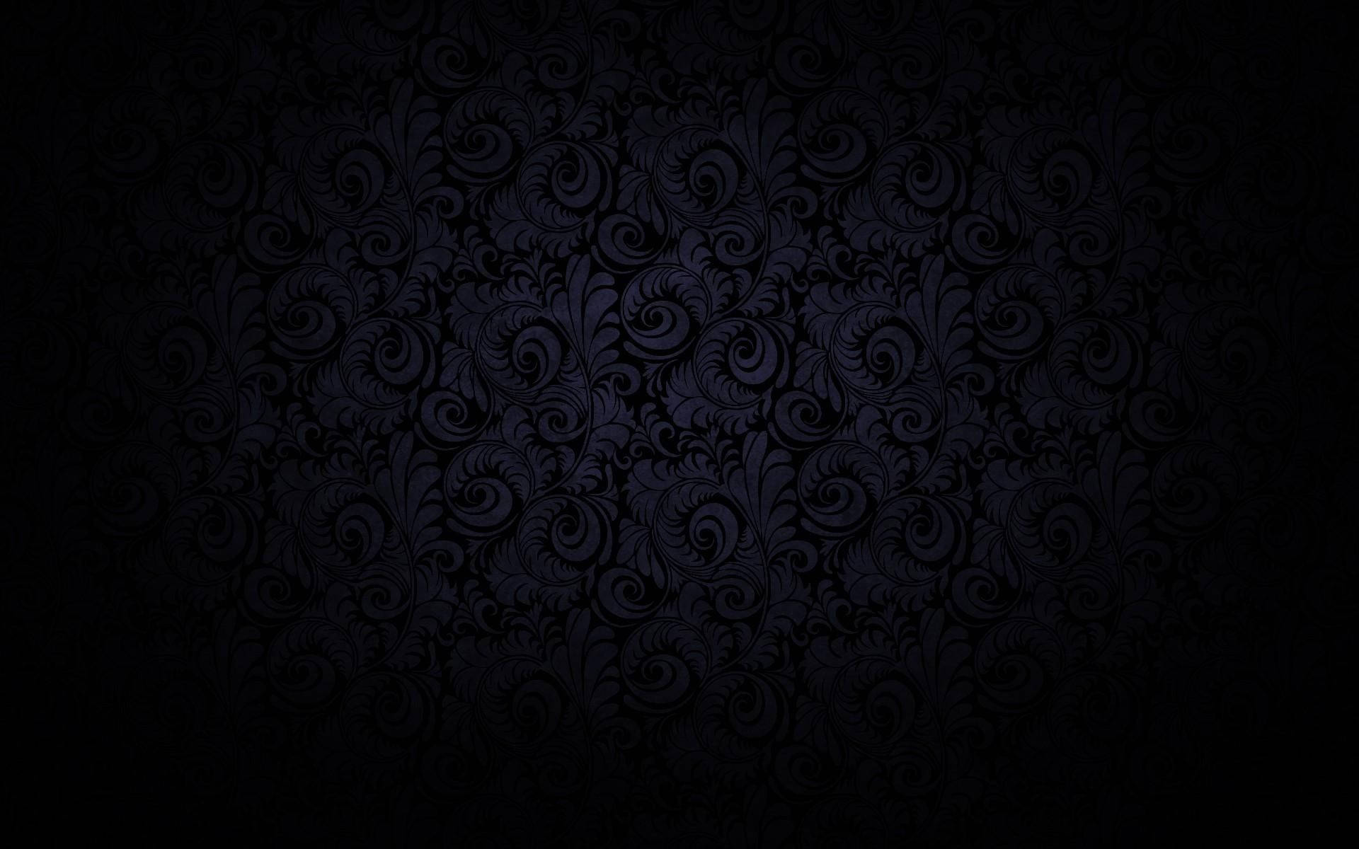Dark Aesthetic Filigree, damask pattern, swirling floral motifs, Full HD Desktop Wallpaper