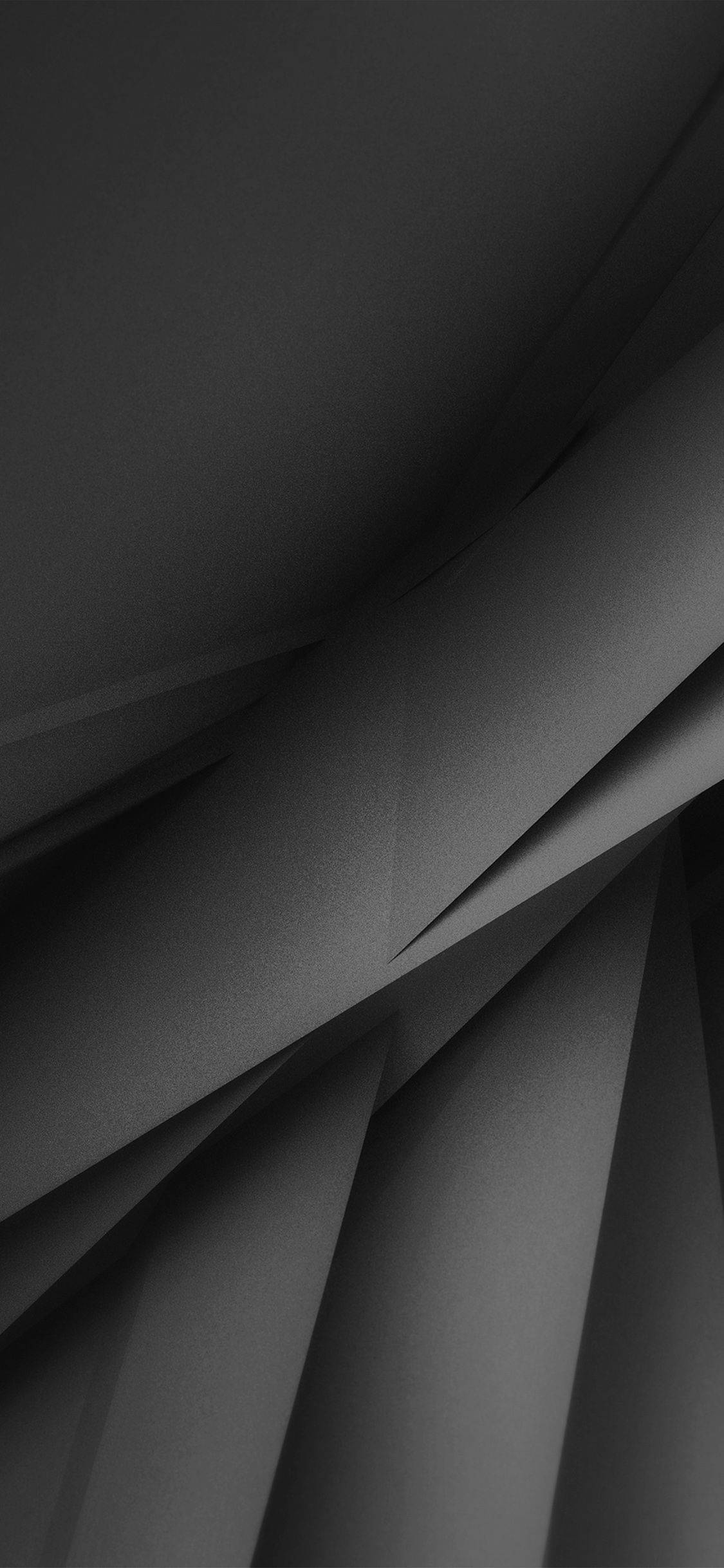 3D Abstract Dark Grey iPhone, monochrome, soft draped fabric folds, Full HD Phone Wallpaper