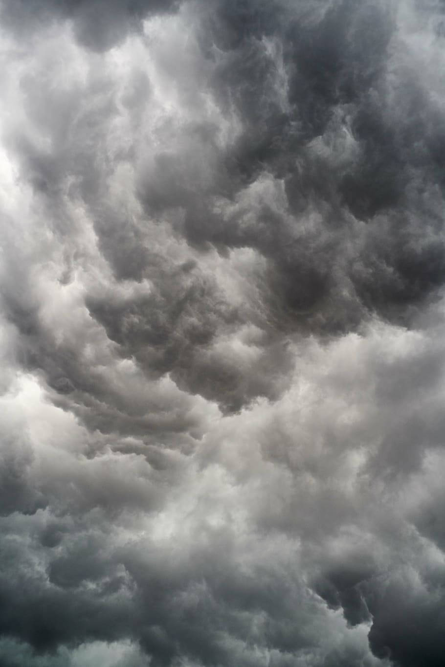 Dark Grey iPhone, storm clouds, grayscale, HD Phone Wallpaper