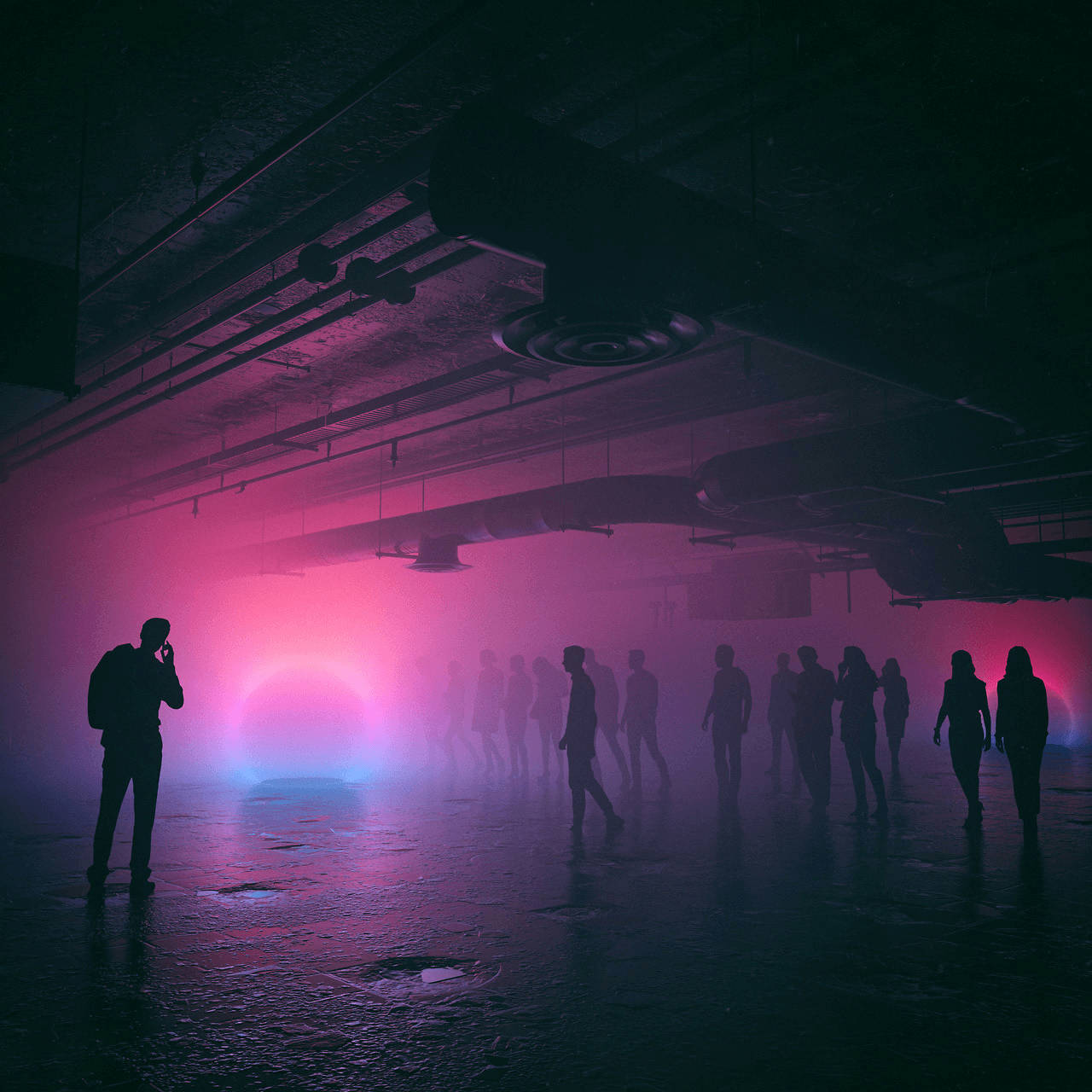 Dark Grunge Aesthetic, abandoned room, industrial space, HD Desktop Wallpaper