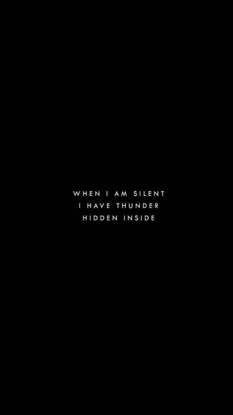 Hidden Thunder, Dark Grunge Aesthetic, white text, HD Phone Wallpaper