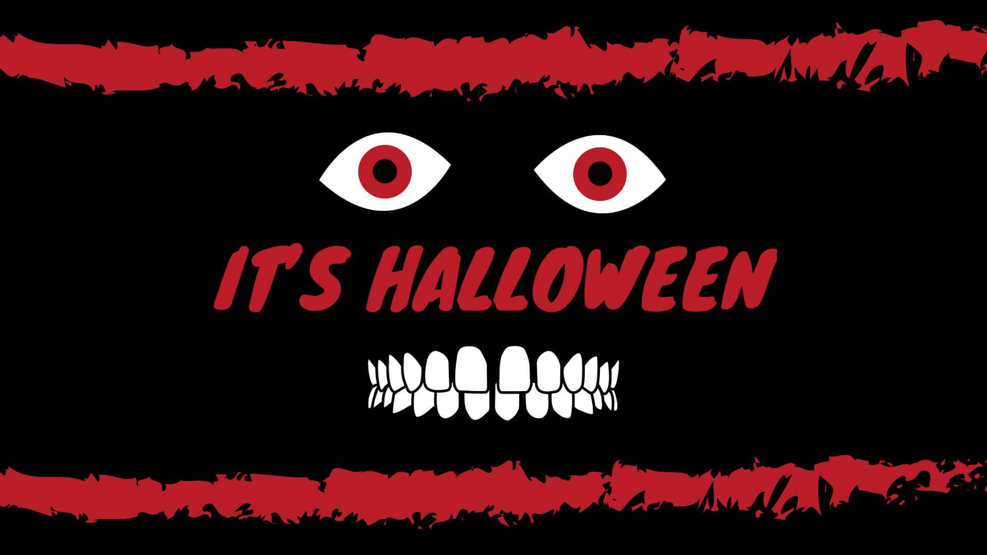 Halloween, red eyes, teeth, Full HD Desktop Wallpaper