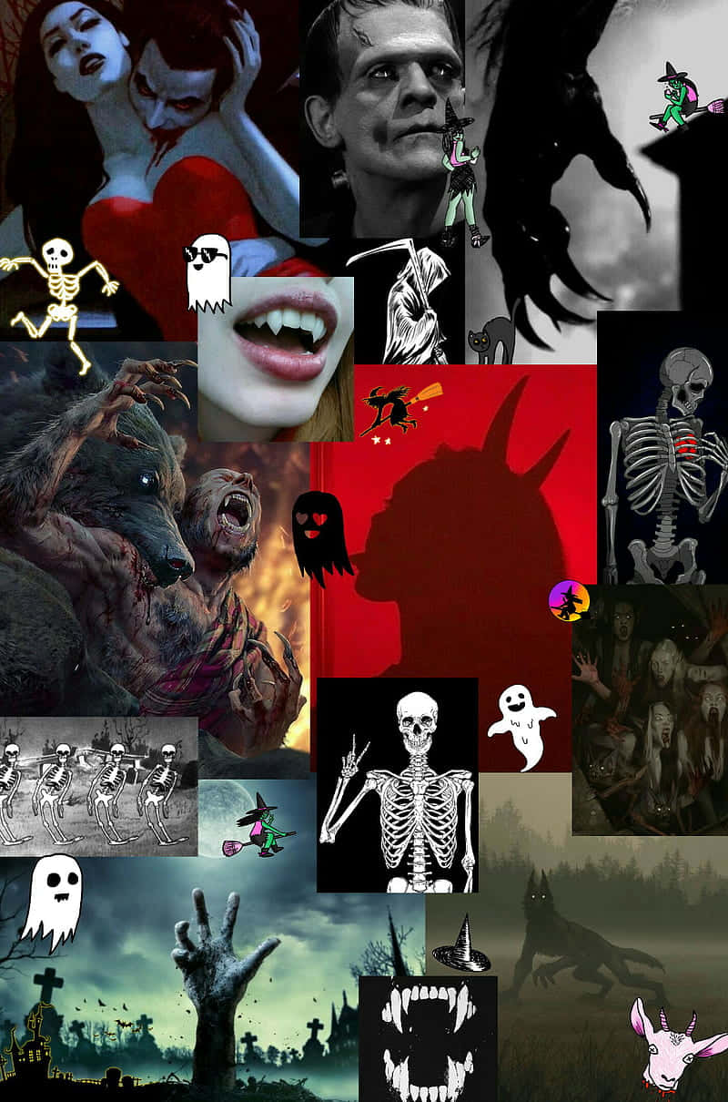Dark Halloween Aesthetic, vampires, werewolves, SD Phone Wallpaper