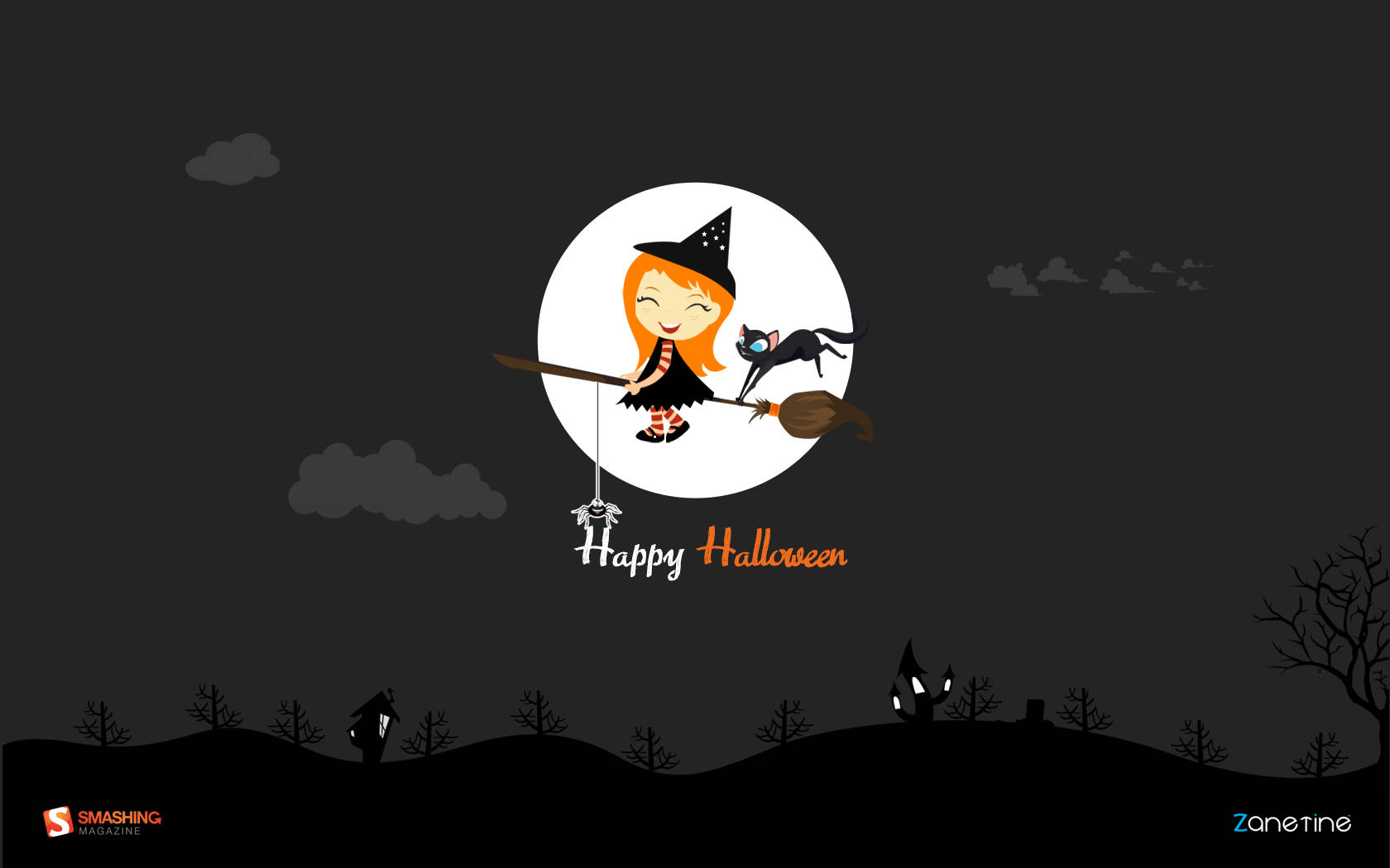 Dark Halloween, witch, orange hair, HD Desktop Wallpaper