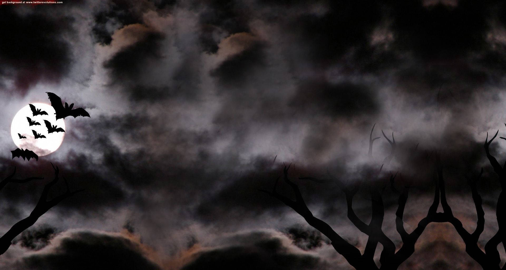 Dark Halloween, night sky, full moon, Full HD Desktop Wallpaper