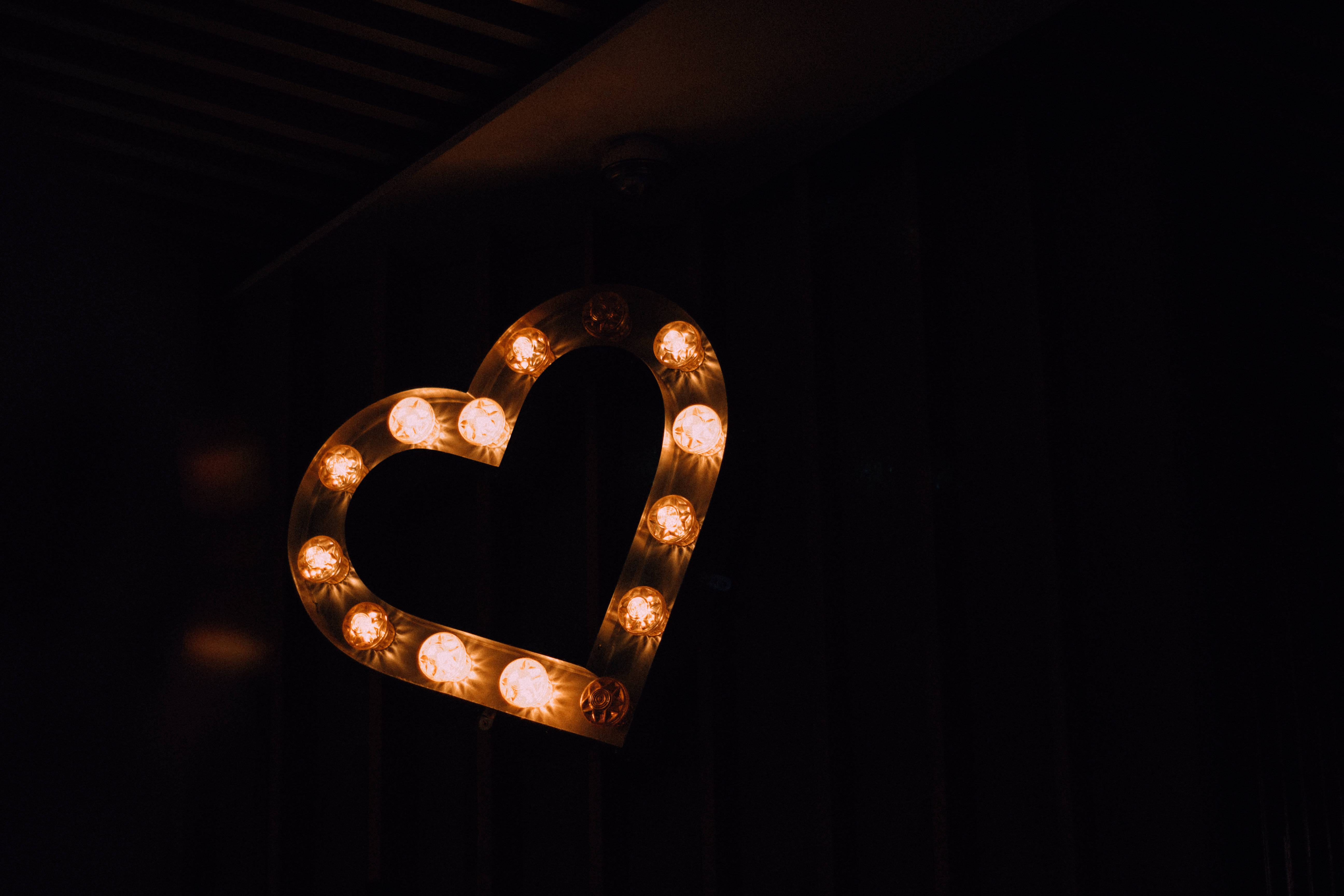 Dark Heart, light fixture, heart-shaped, 5K Desktop Wallpaper