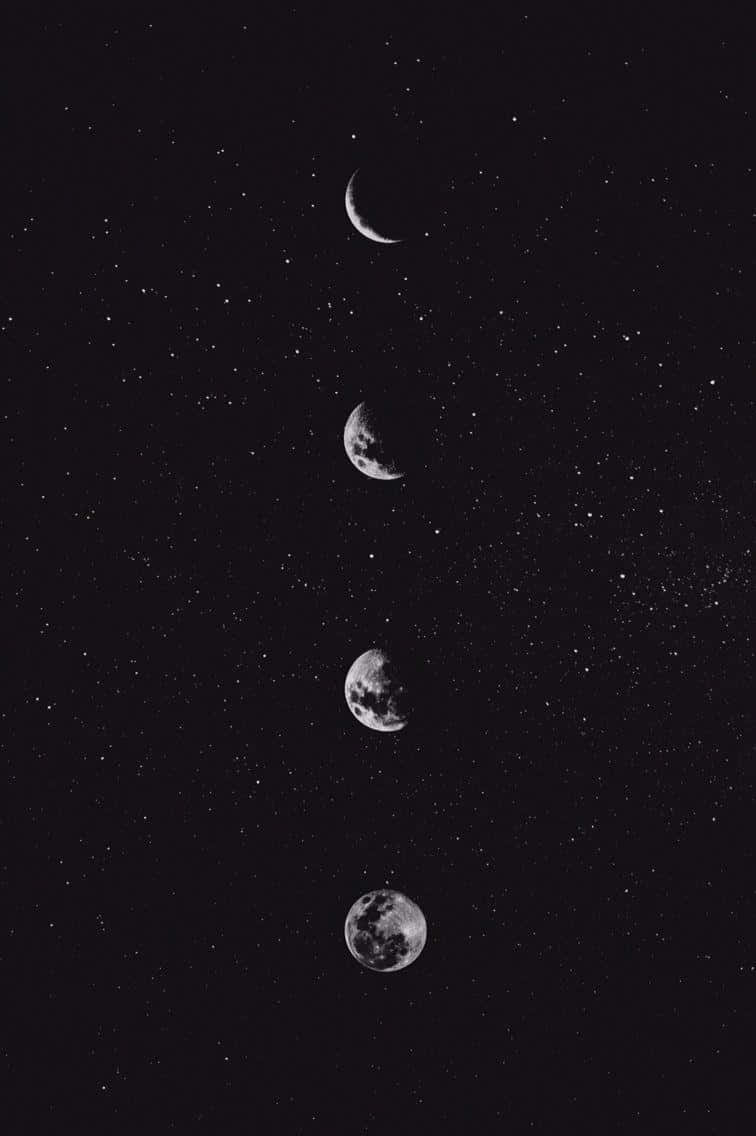 Dark Starry Night, moon, starry night sky, SD Phone Wallpaper