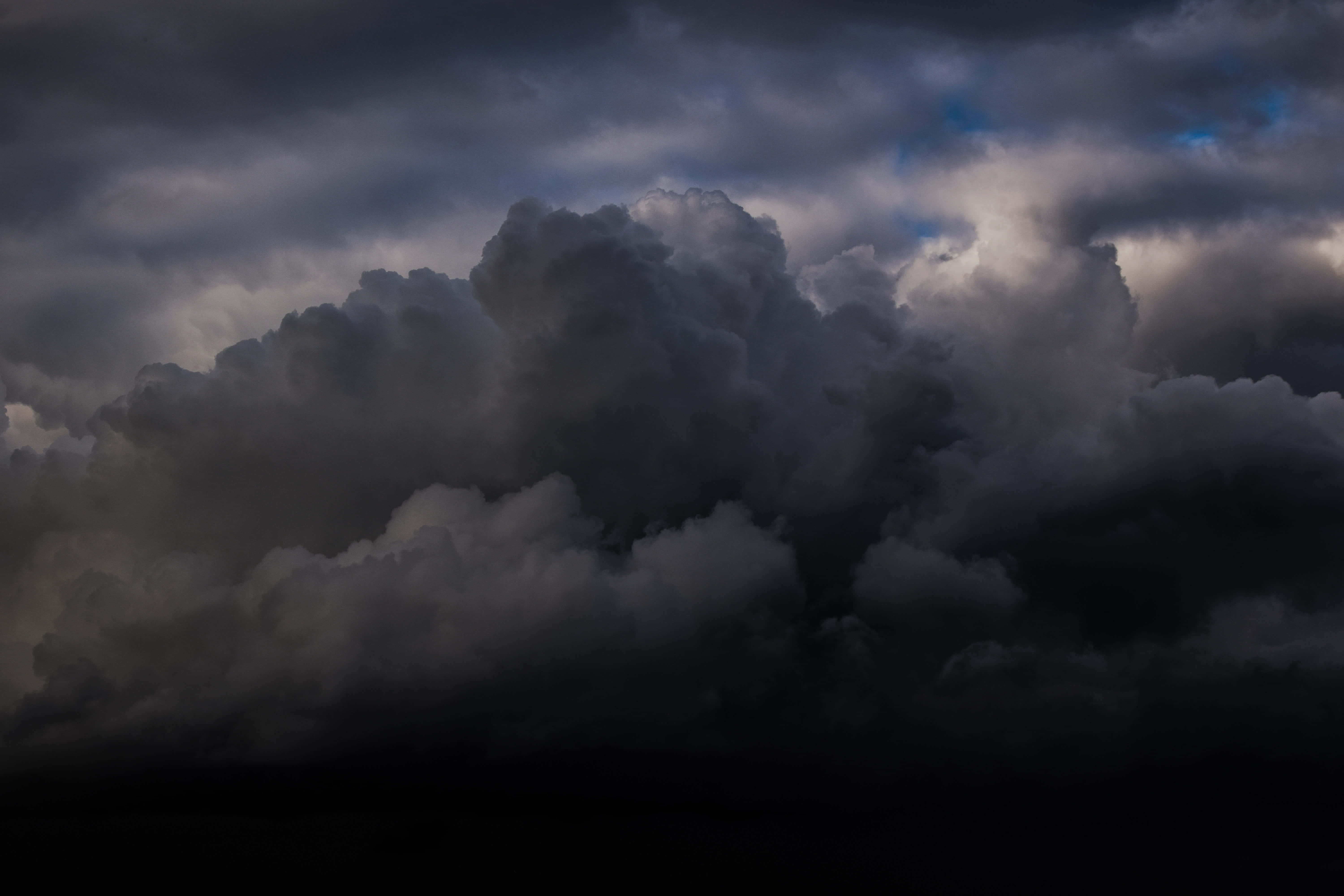 Dark Heaven 6000 x 4000, dark storm clouds, textured gray and white formations, 5K Desktop Wallpaper