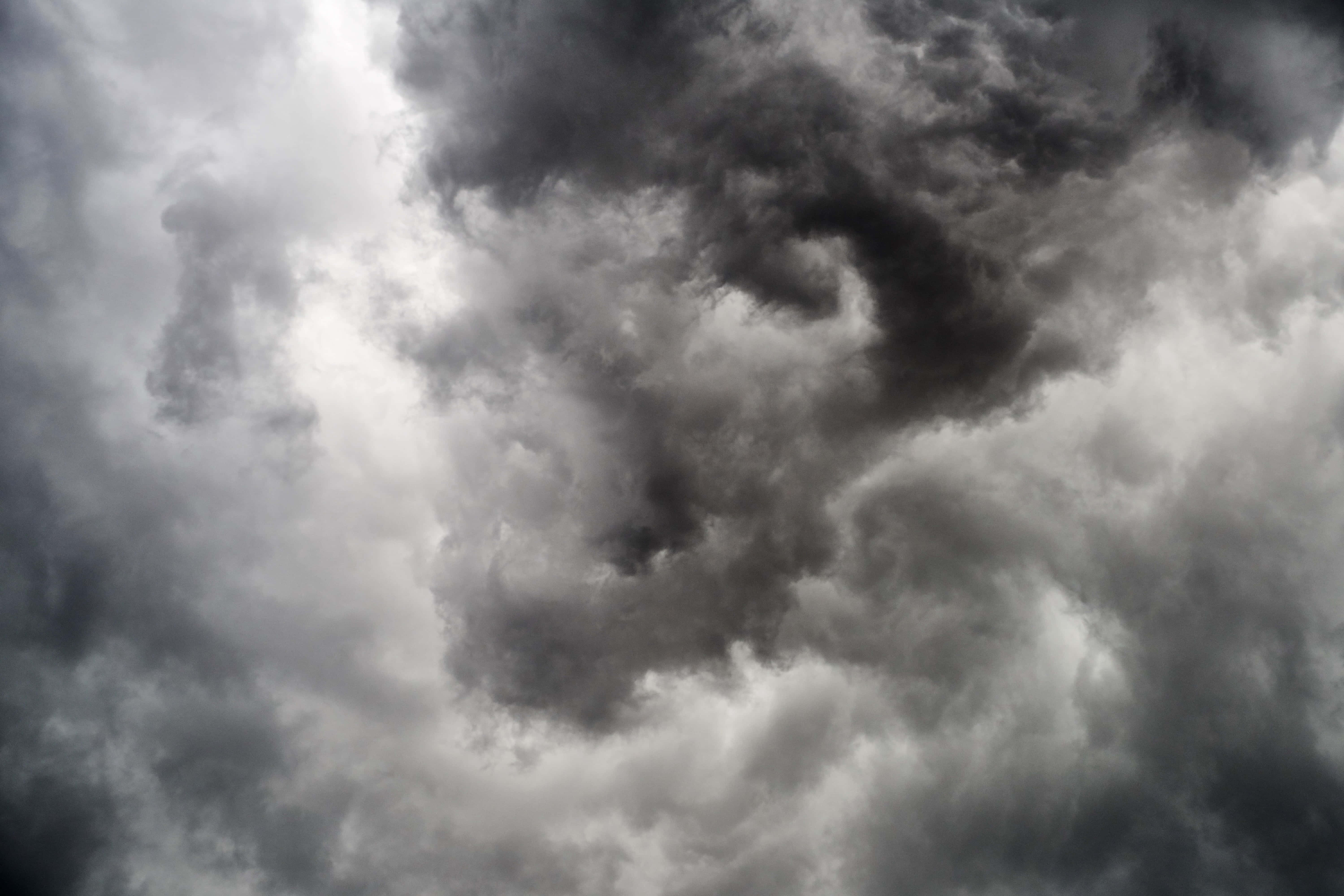 Dark Heaven, monochrome tones, swirling storm clouds, 5K Desktop Wallpaper