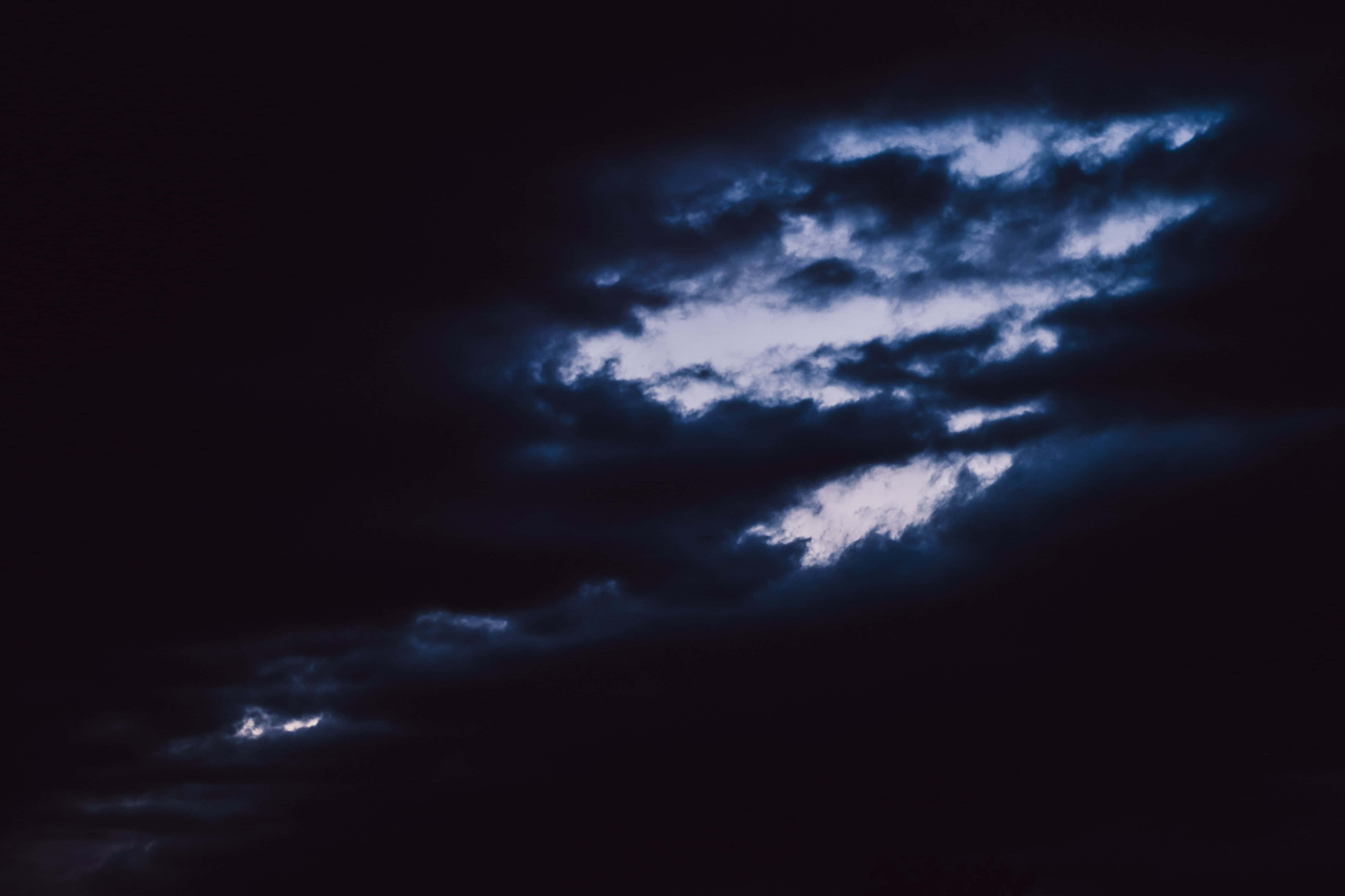 Dark Heaven, dark clouds, deep blue, 4K Desktop Wallpaper