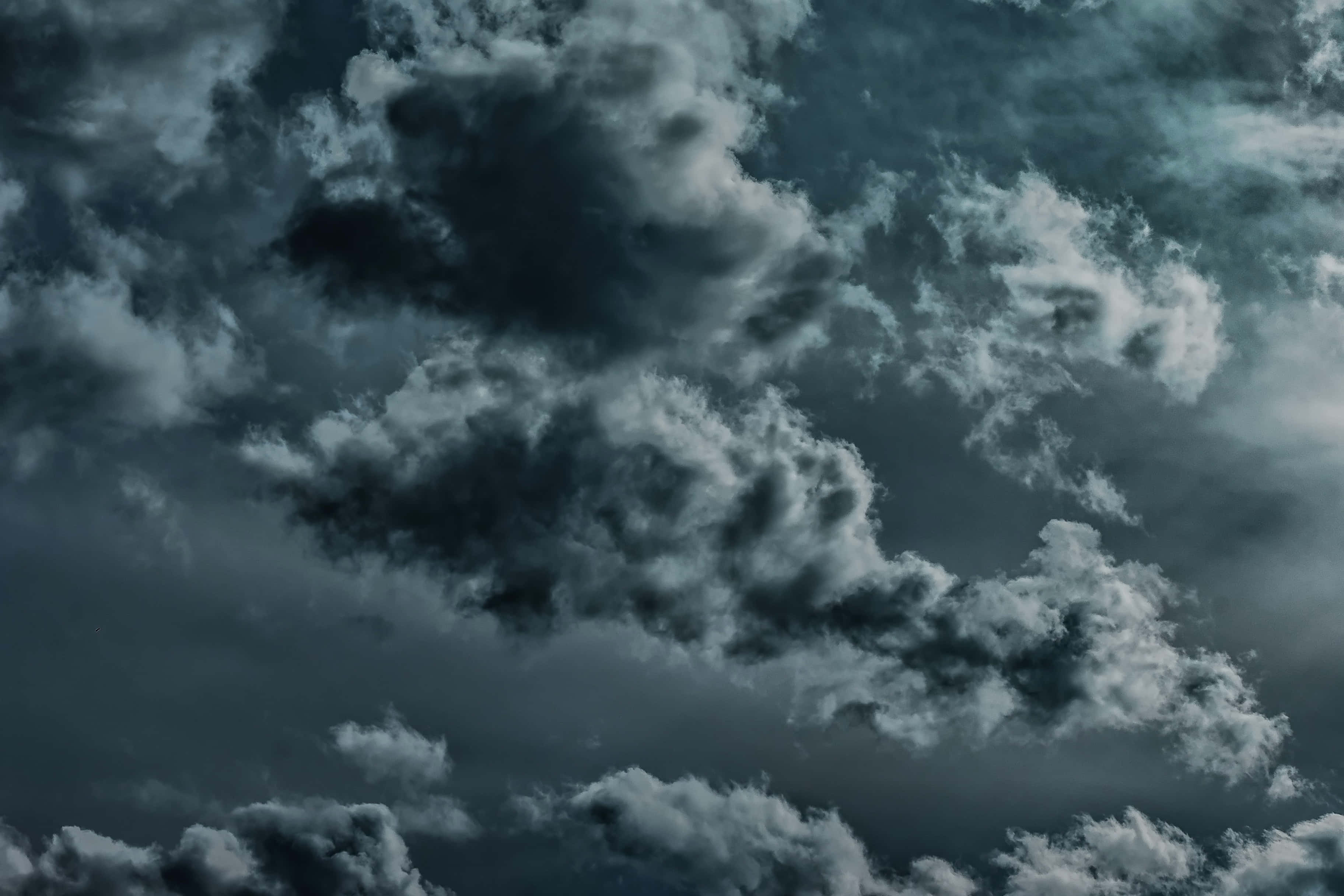 Dark Heaven, storm clouds, deep teal, 2K Desktop Wallpaper