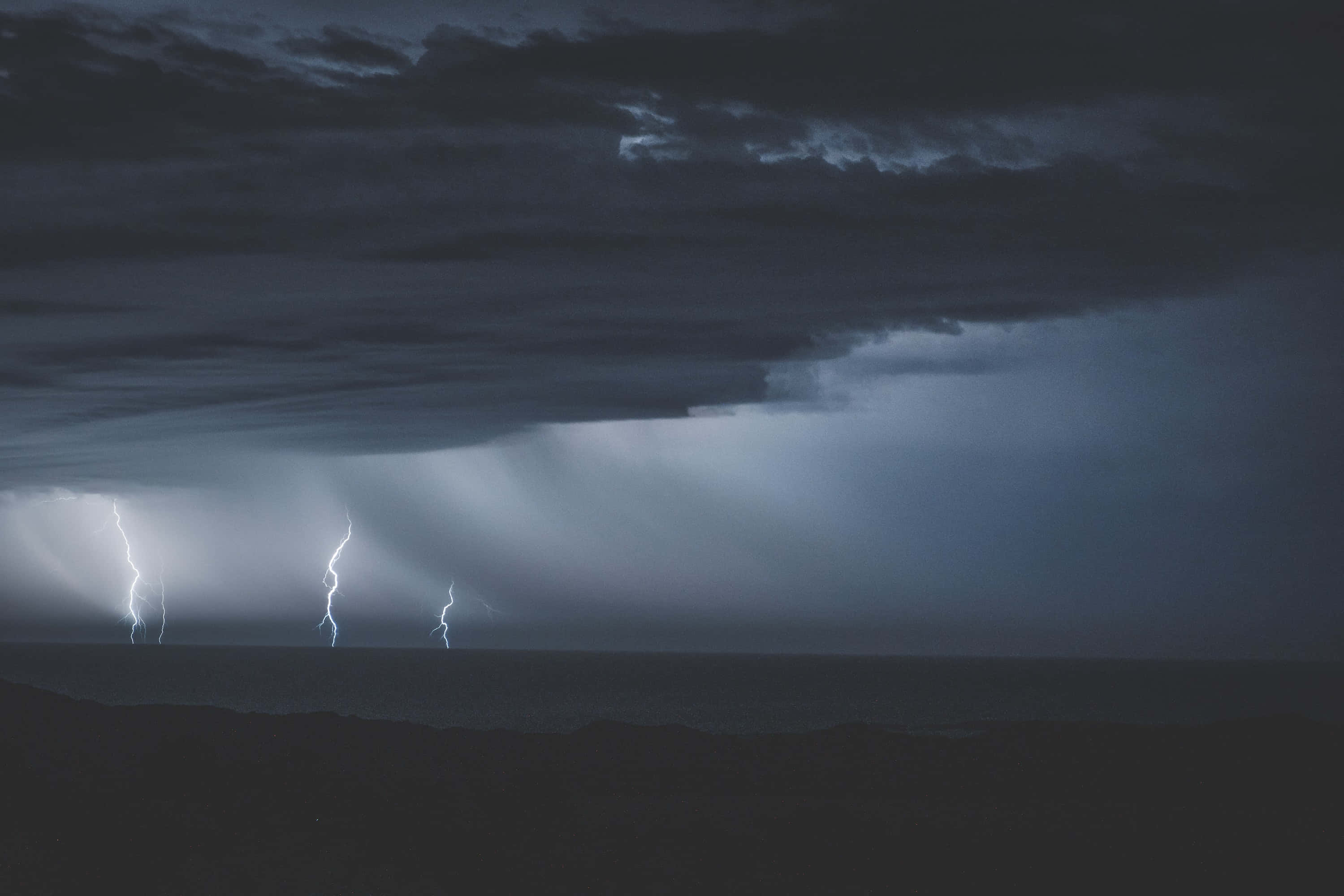 Dark Heaven, lightning bolts, stormy sky, 2K Desktop Wallpaper