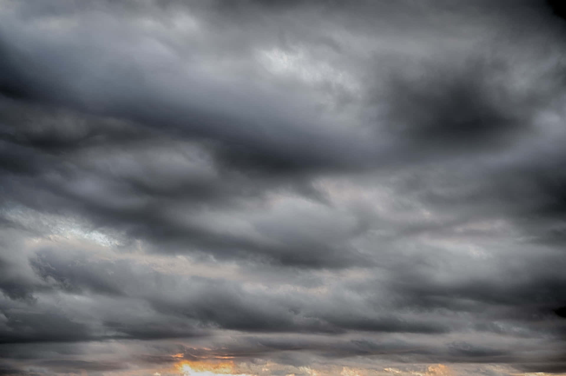 Dark Heaven, storm clouds, orange sunset, HD Desktop Wallpaper