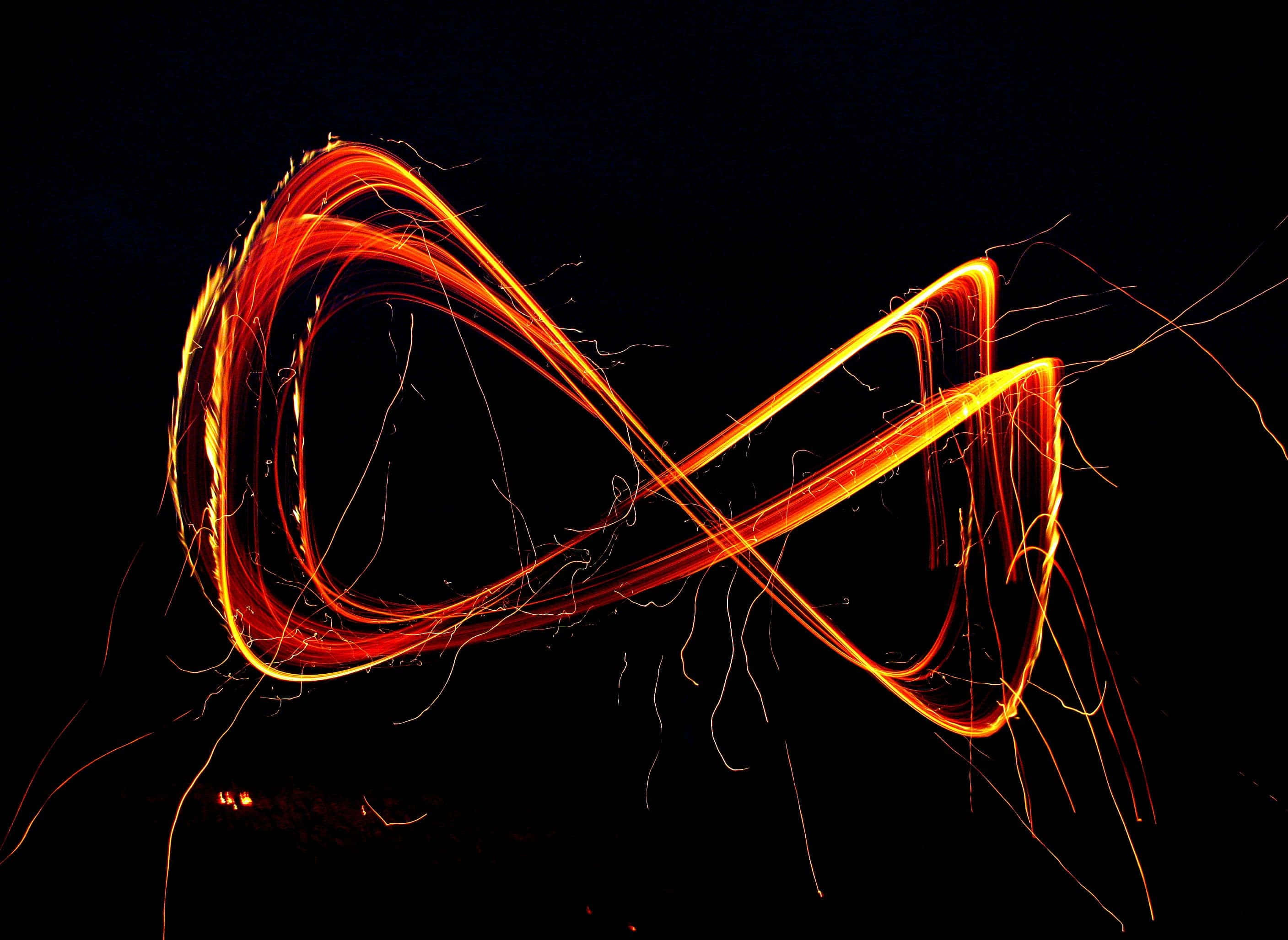 Dark Infinity, infinity symbol, vibrant orange, 2K Desktop Wallpaper