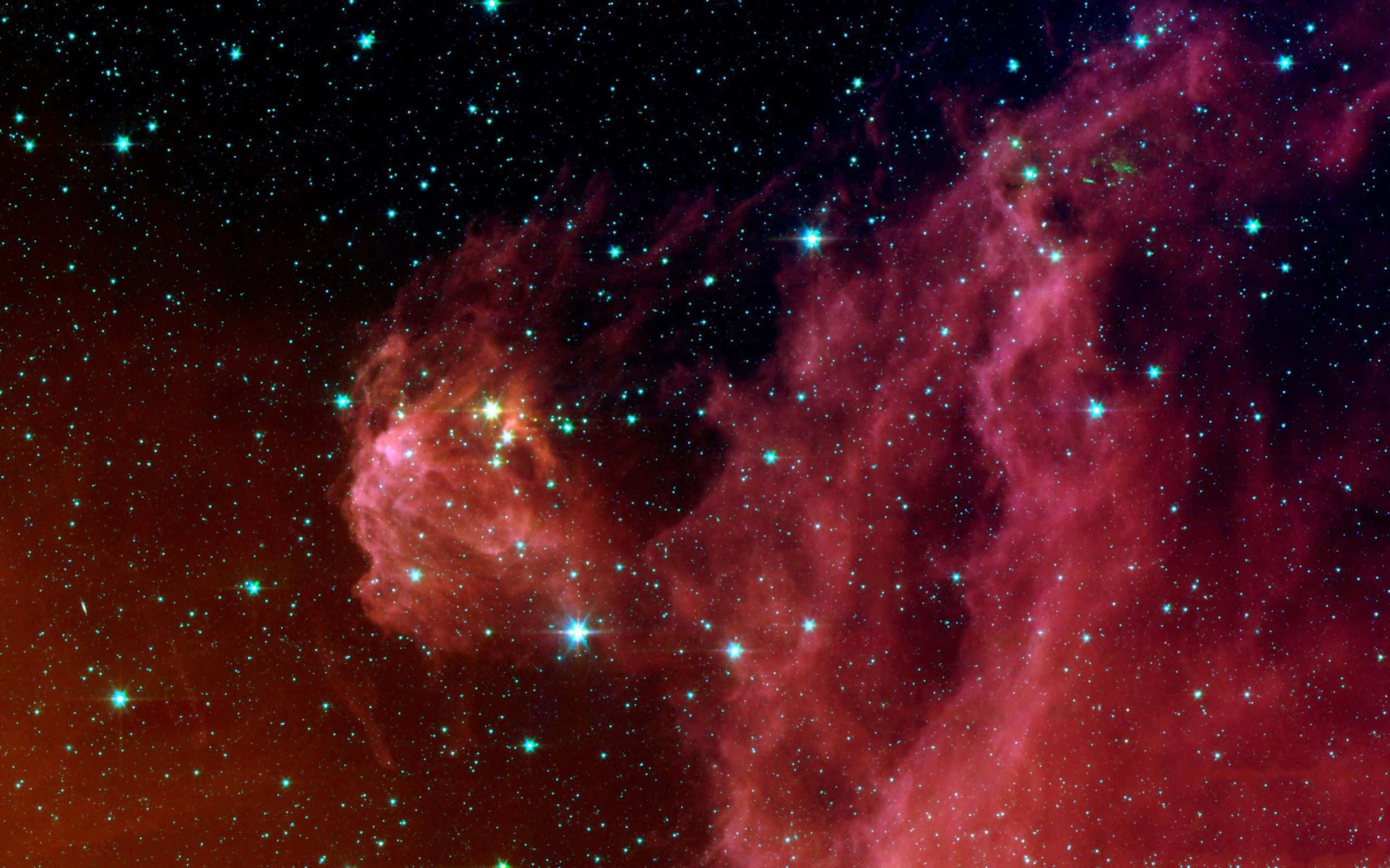 Dark Galaxy, cosmic nebula, bright stars, 2K Desktop Wallpaper