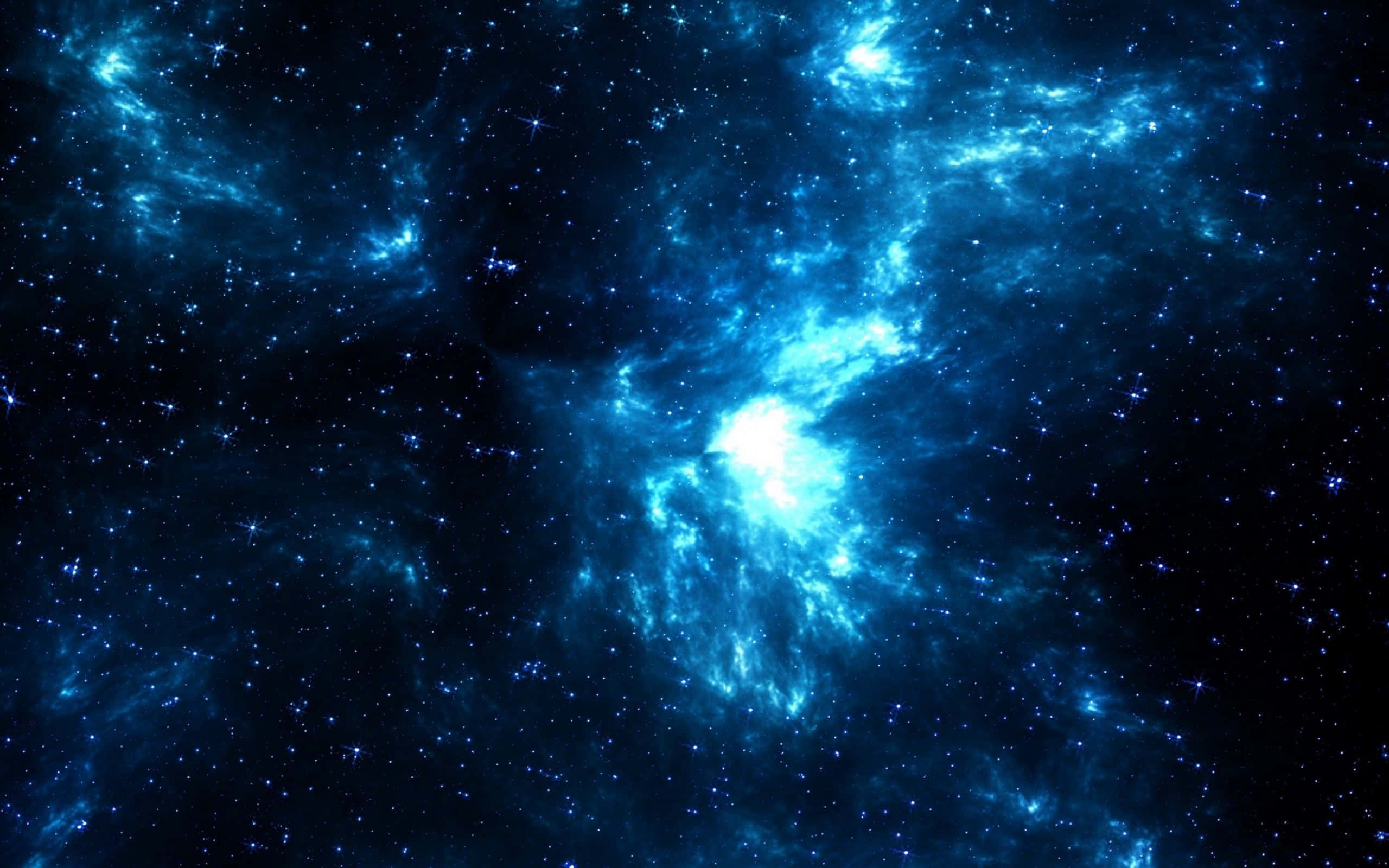 Dark Galaxy, electric blue, white light, 2K Desktop Wallpaper