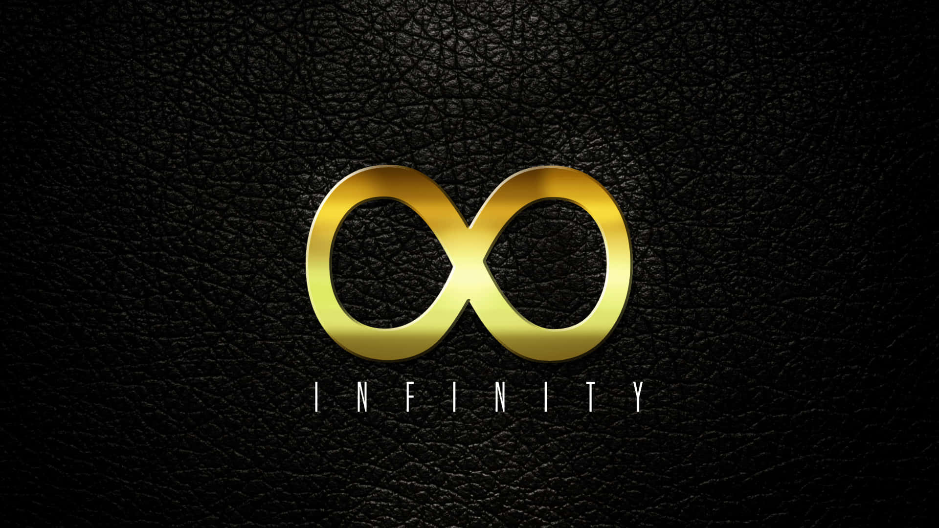 Dark Infinity, gold infinity symbol, textured black leather, Full HD Desktop Wallpaper