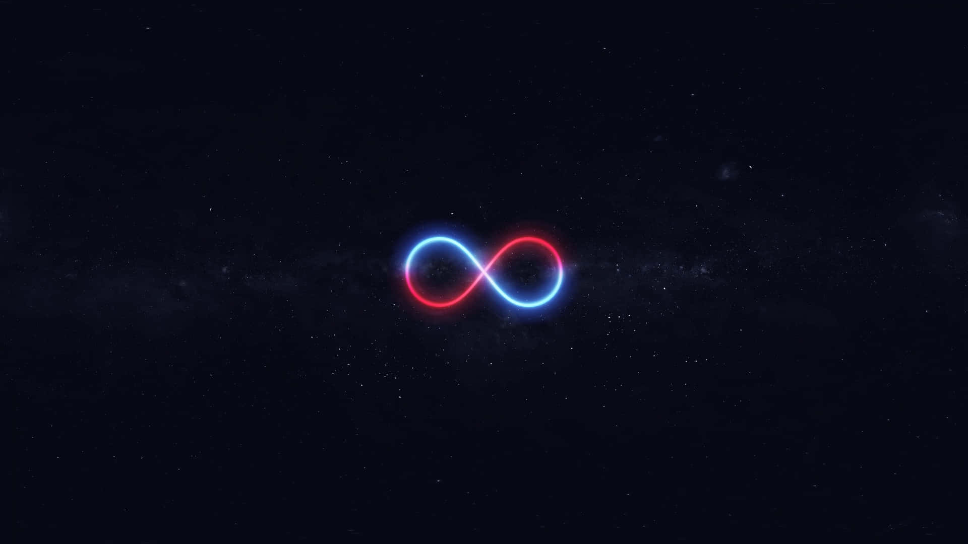 Dark Infinity, infinity symbol, glowing red and blue, Full HD Desktop Wallpaper