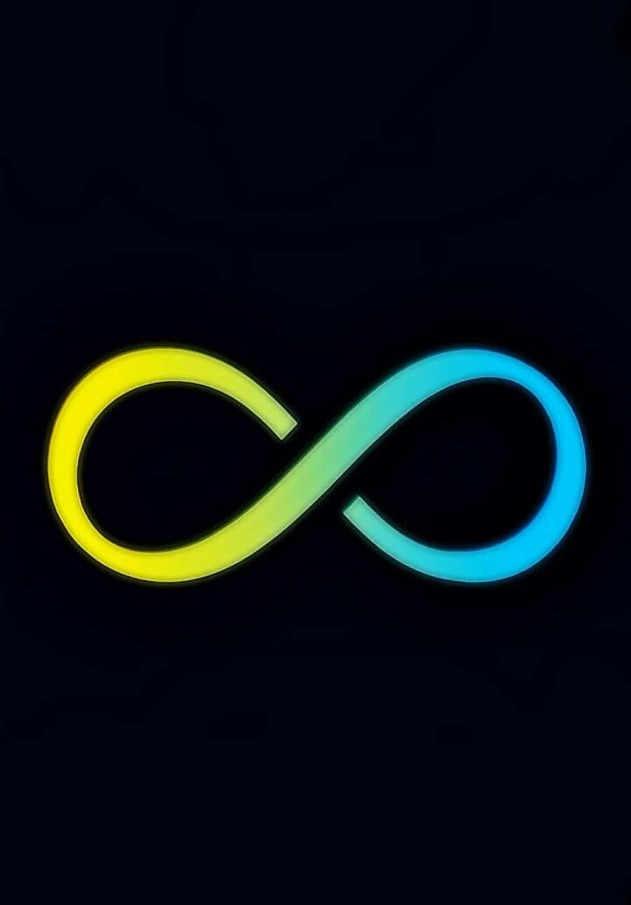 Dark Infinity, infinity symbol, yellow, HD Phone Wallpaper