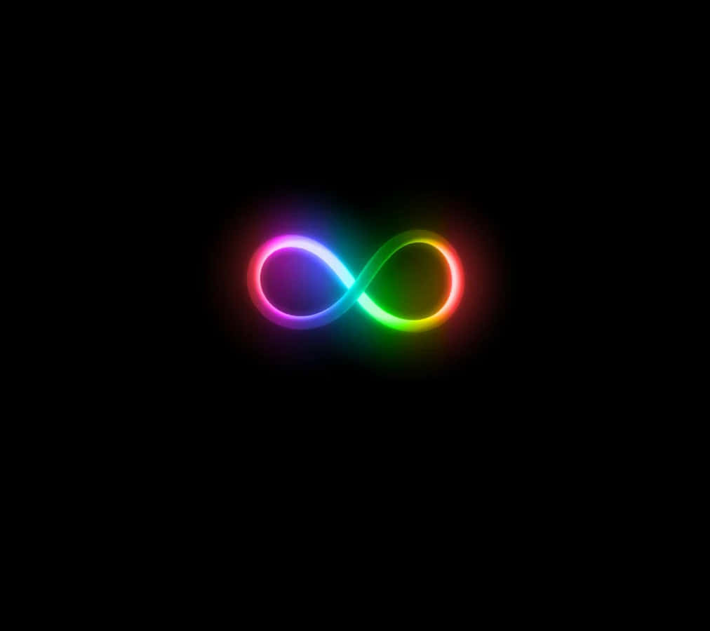 Dark Infinity, infinity symbol, glowing rainbow, SD Desktop Wallpaper
