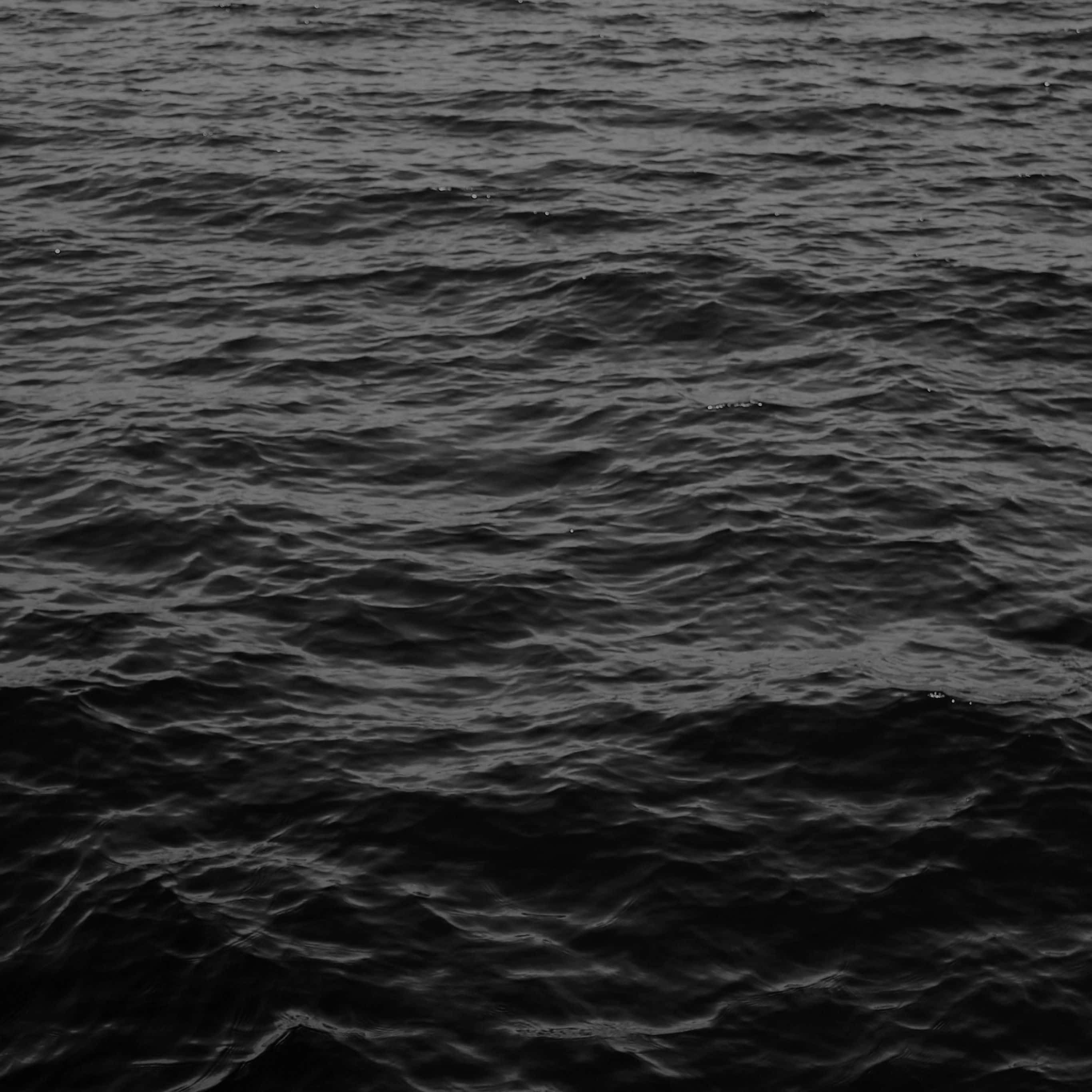 Dark iPad, Black And White Ocean, monochrome, 2K Desktop Wallpaper