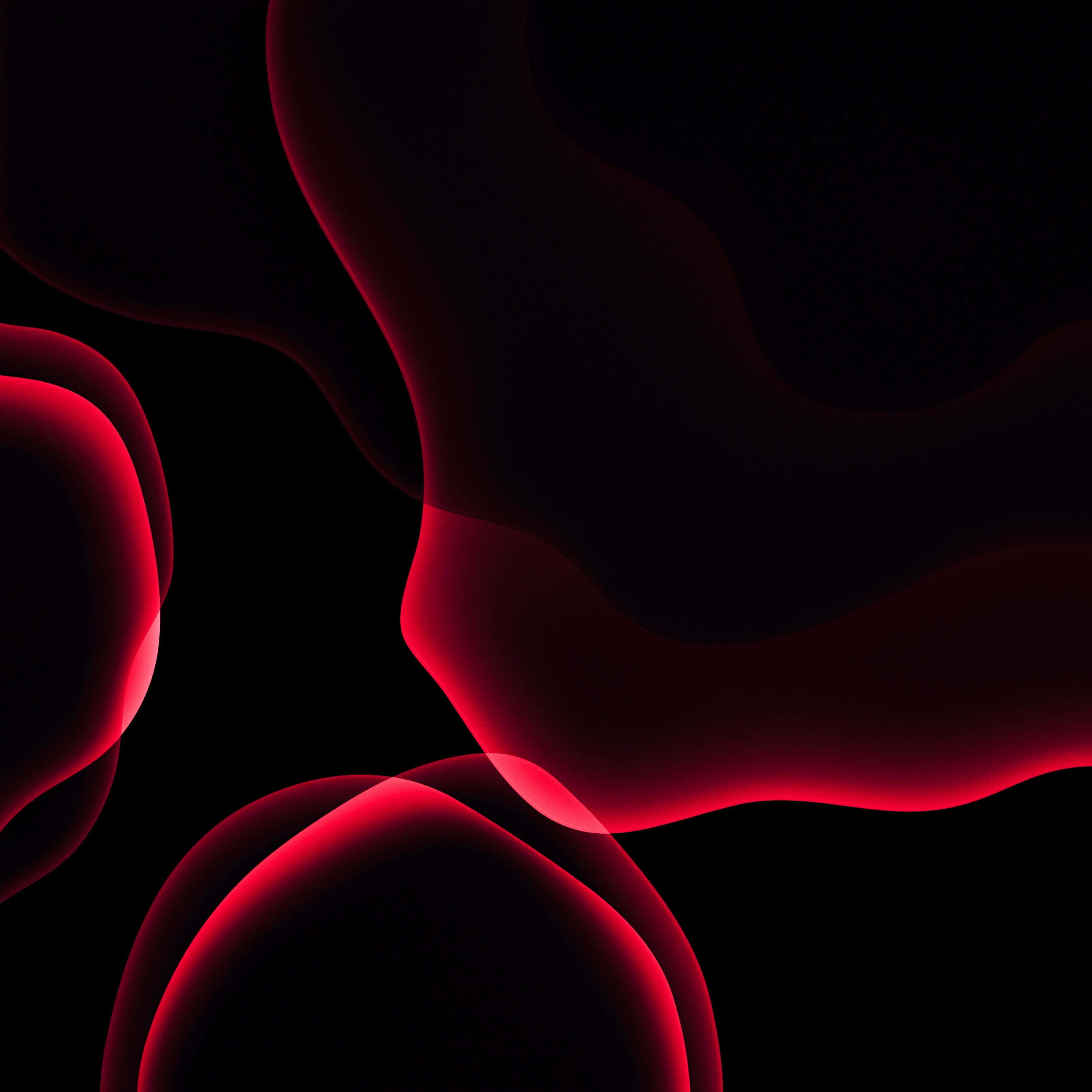 Dark iPad, red liquid-like forms, deep black background, 2K Desktop Wallpaper