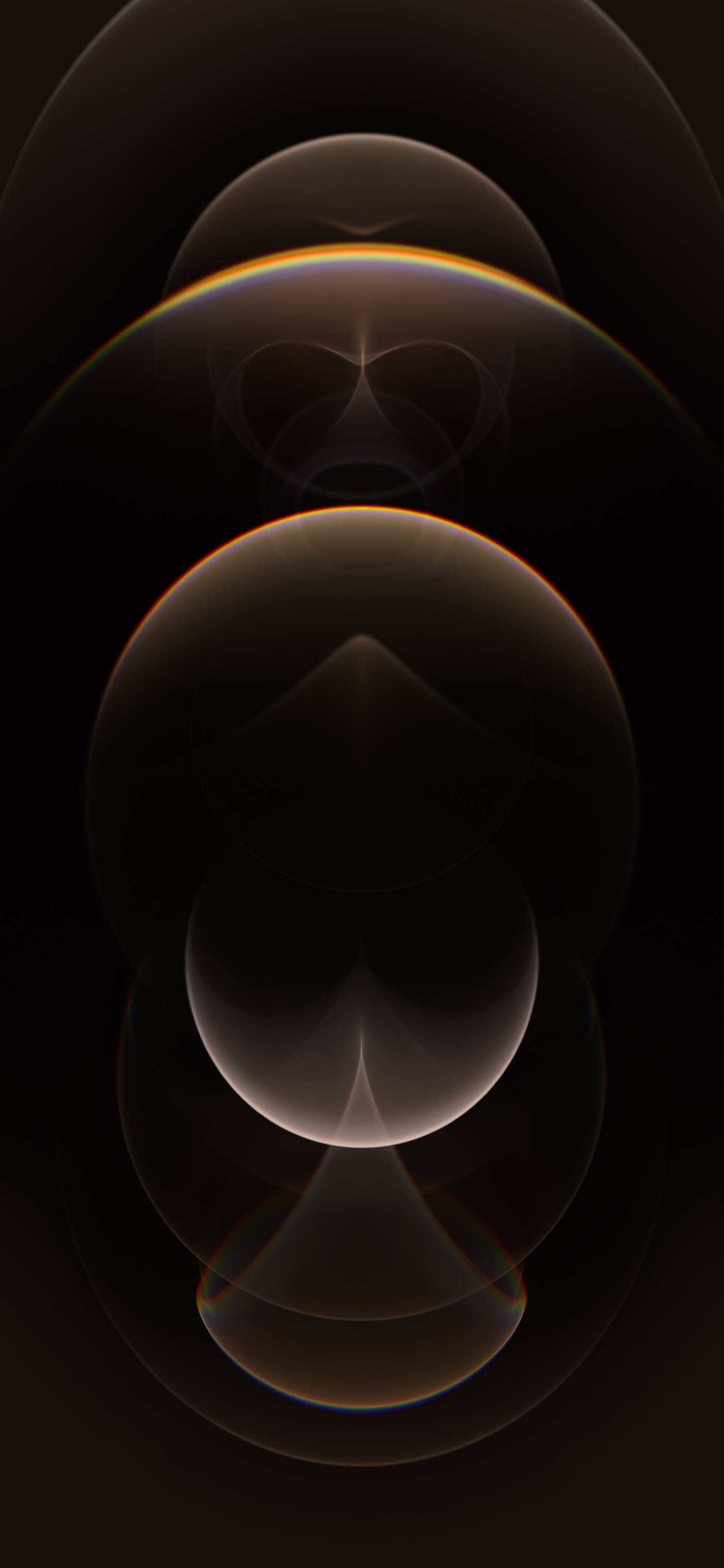 iPhone 12, Stock Brown, fractal spheres, 2K Phone Wallpaper