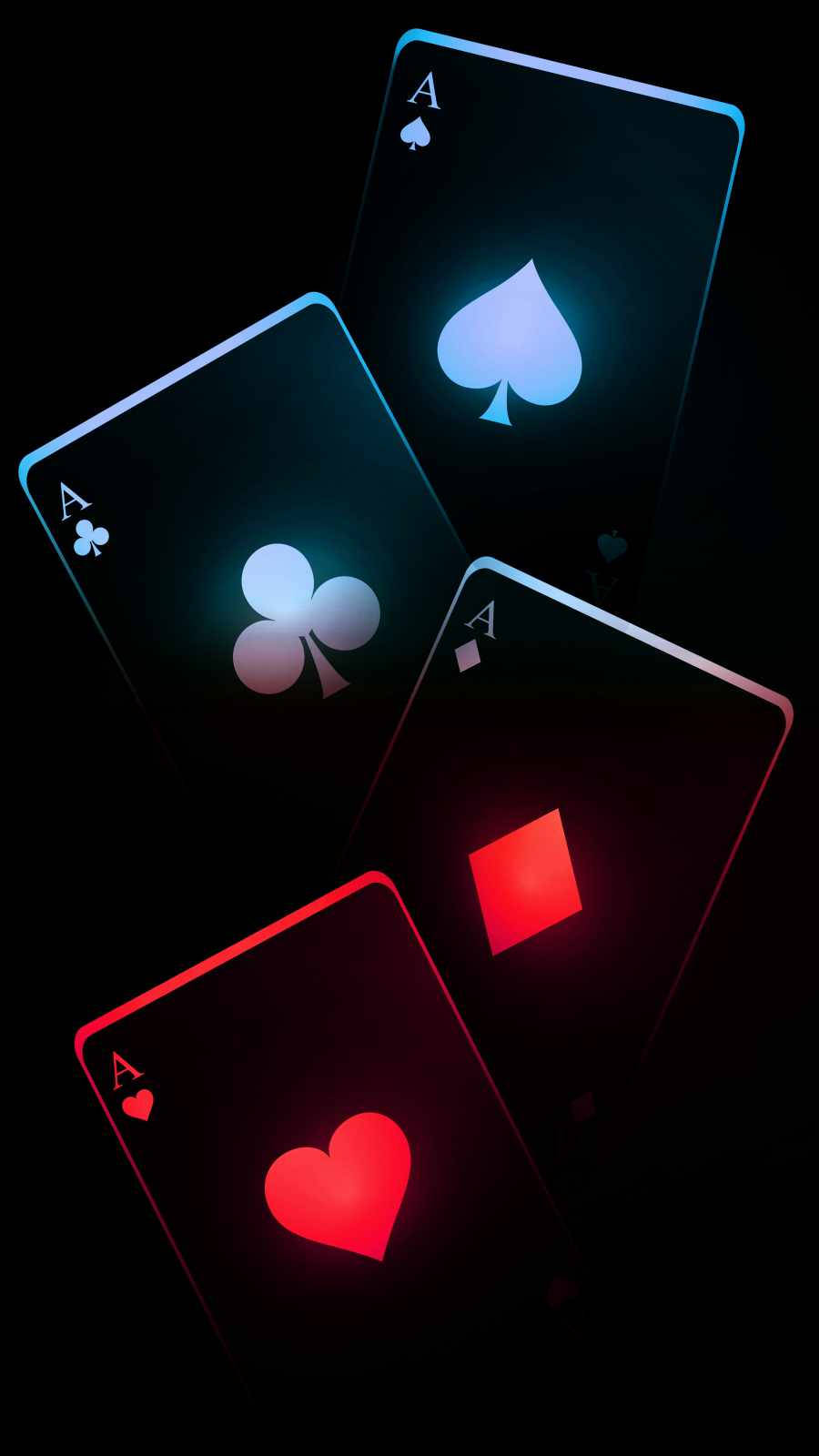 Dark iPhone, ace playing cards, red light, HD Phone Wallpaper