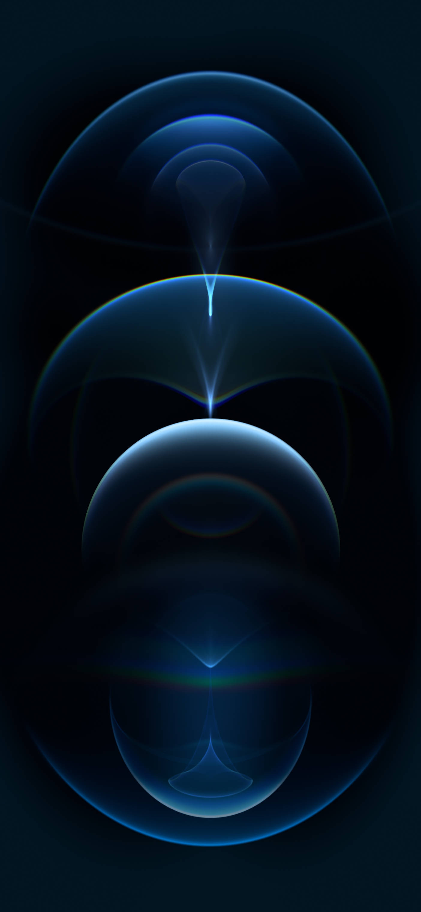 iPhone 12, Stock Blue, translucent orbs, 2K Phone Wallpaper