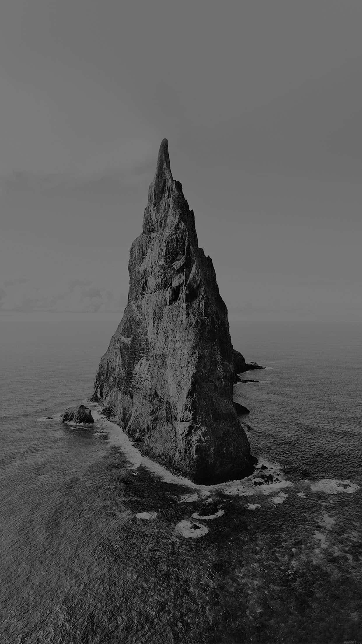 Dark Island, sea stack, ocean waters, Full HD Phone Wallpaper