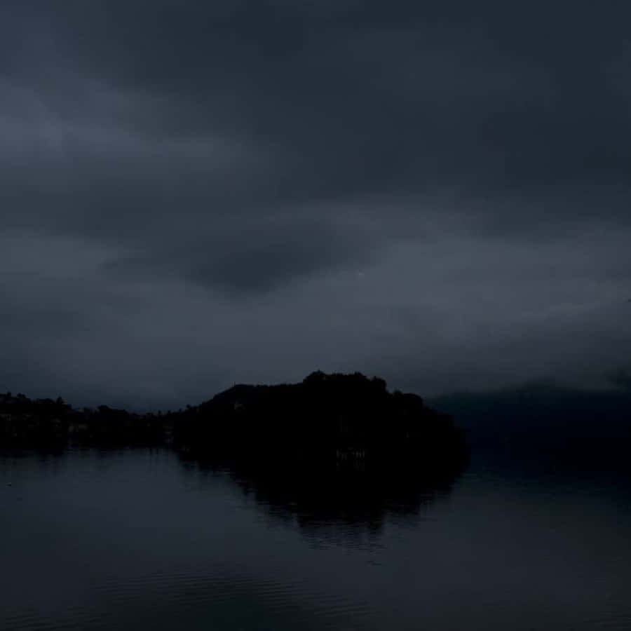 Dark Island, foggy night, stormy lake, SD Desktop Wallpaper